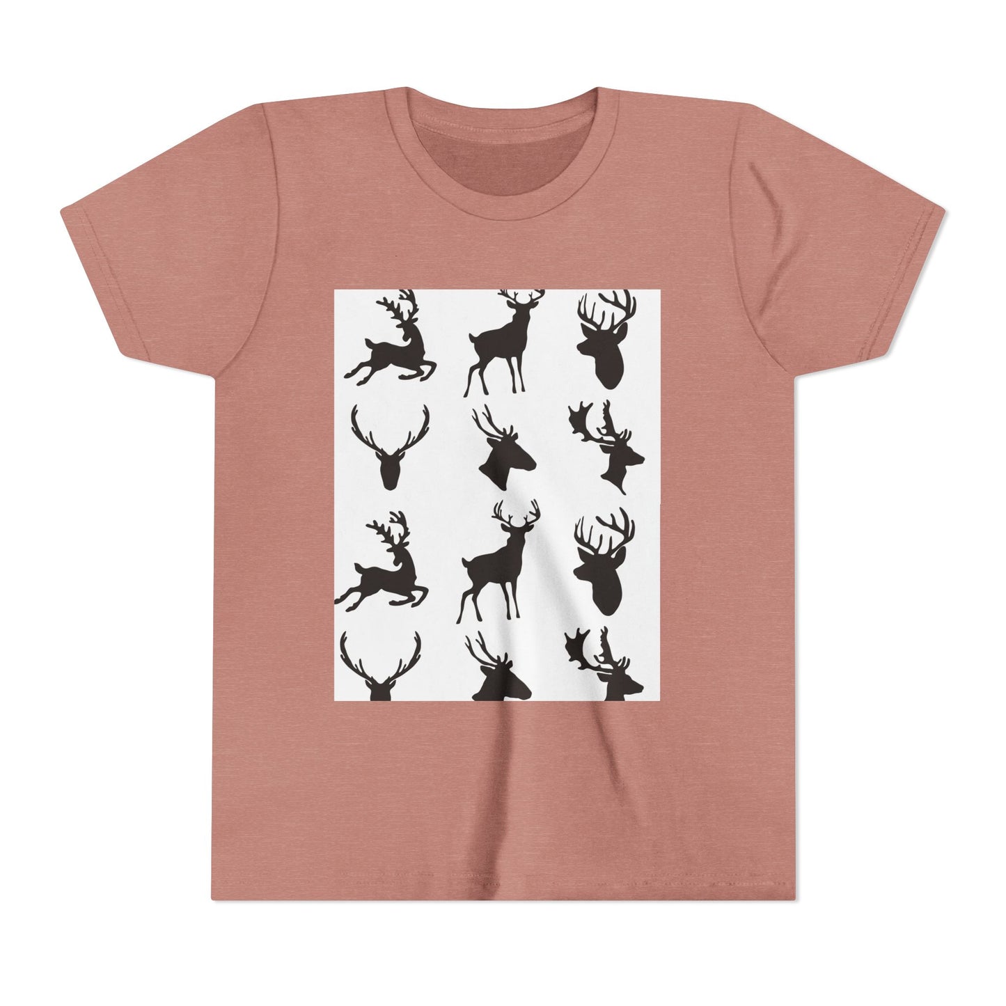 Youth Short Sleeve Tee - Stylish Reindeer Silhouettes for Winter Celebrations