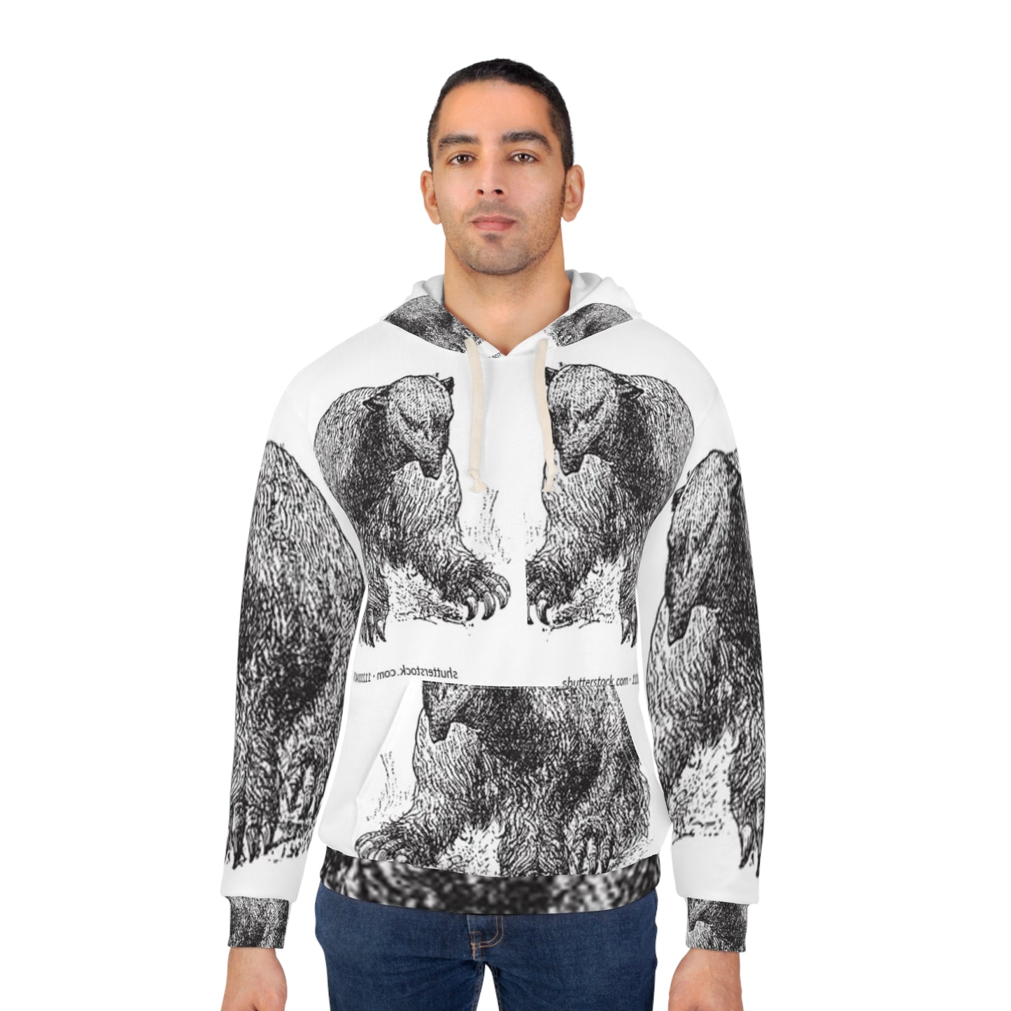 Cozy Bear Graphic Unisex Pullover Hoodie - Nature Lover Gift