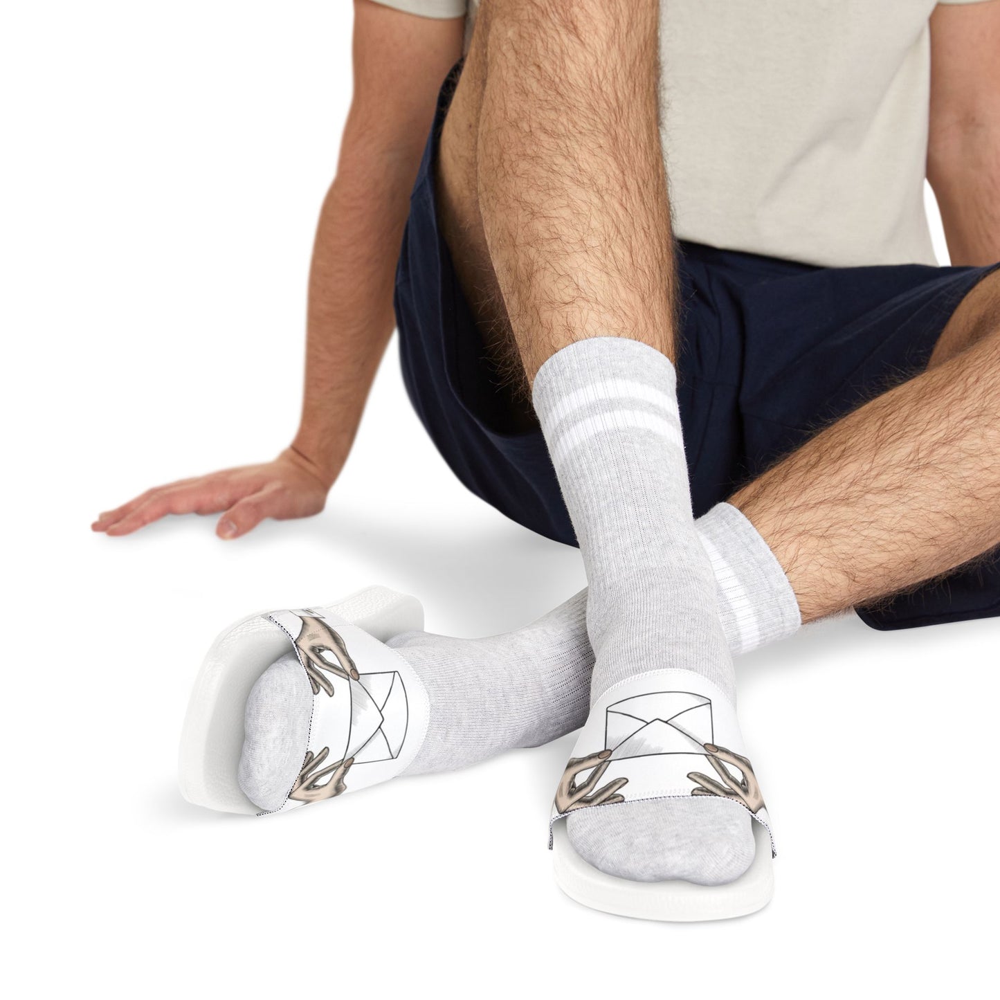 Artistic Men's Sandals with Removable Straps - Unique Envelope Design