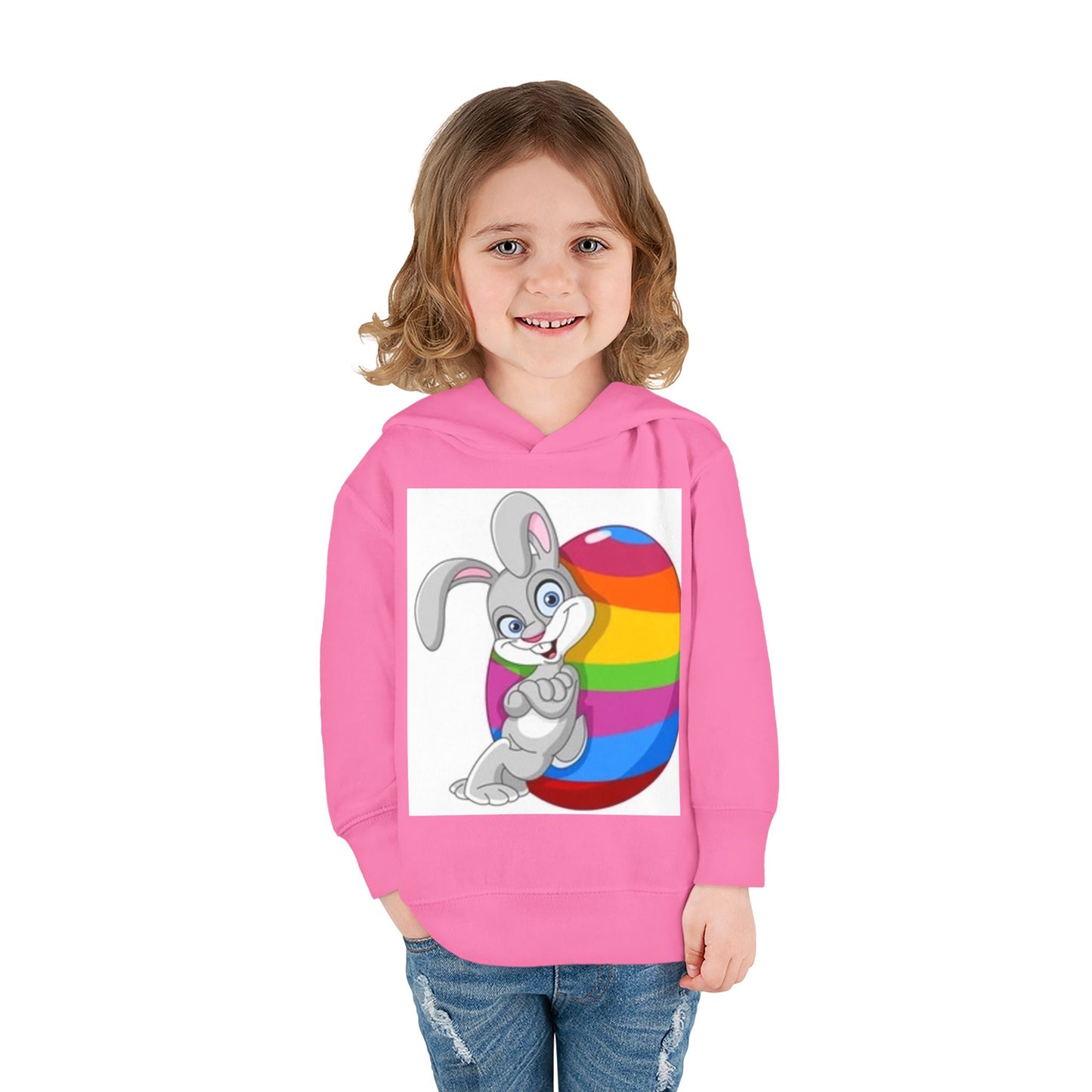 Colorful Easter Bunny Toddler Pullover Hoodie