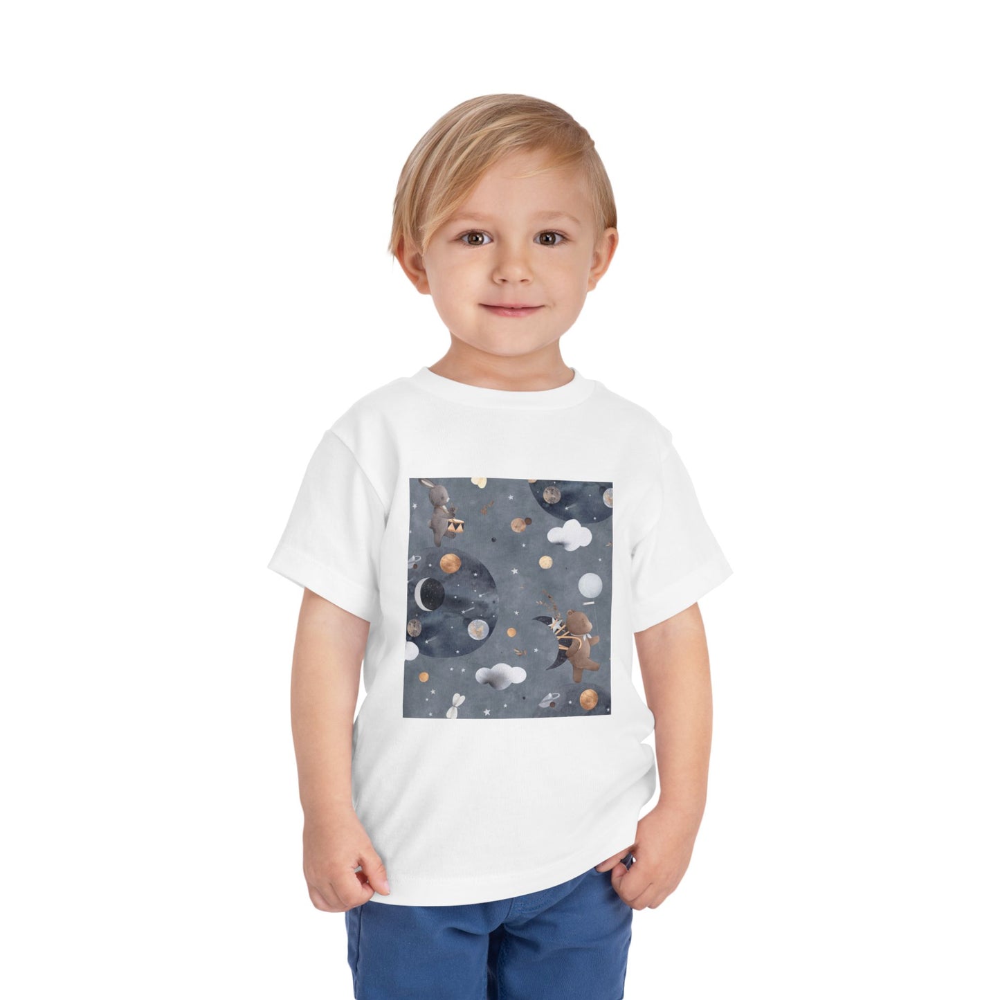 Cosmic Adventure Toddler Tee - Fun Space-Themed Short Sleeve Shirt for Kids