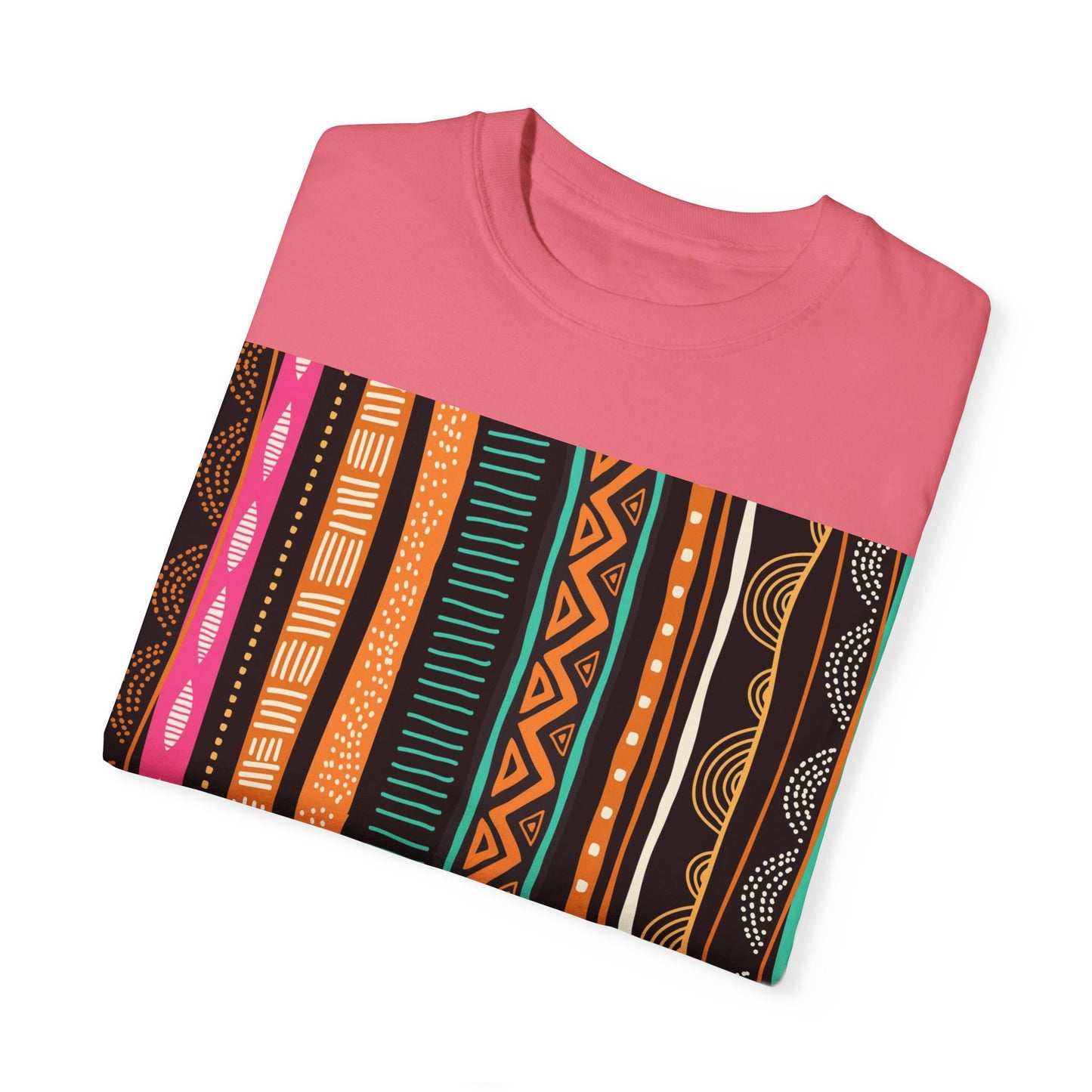Vibrant Graphic Unisex T-Shirt - Colorful Tribal Stripes Design