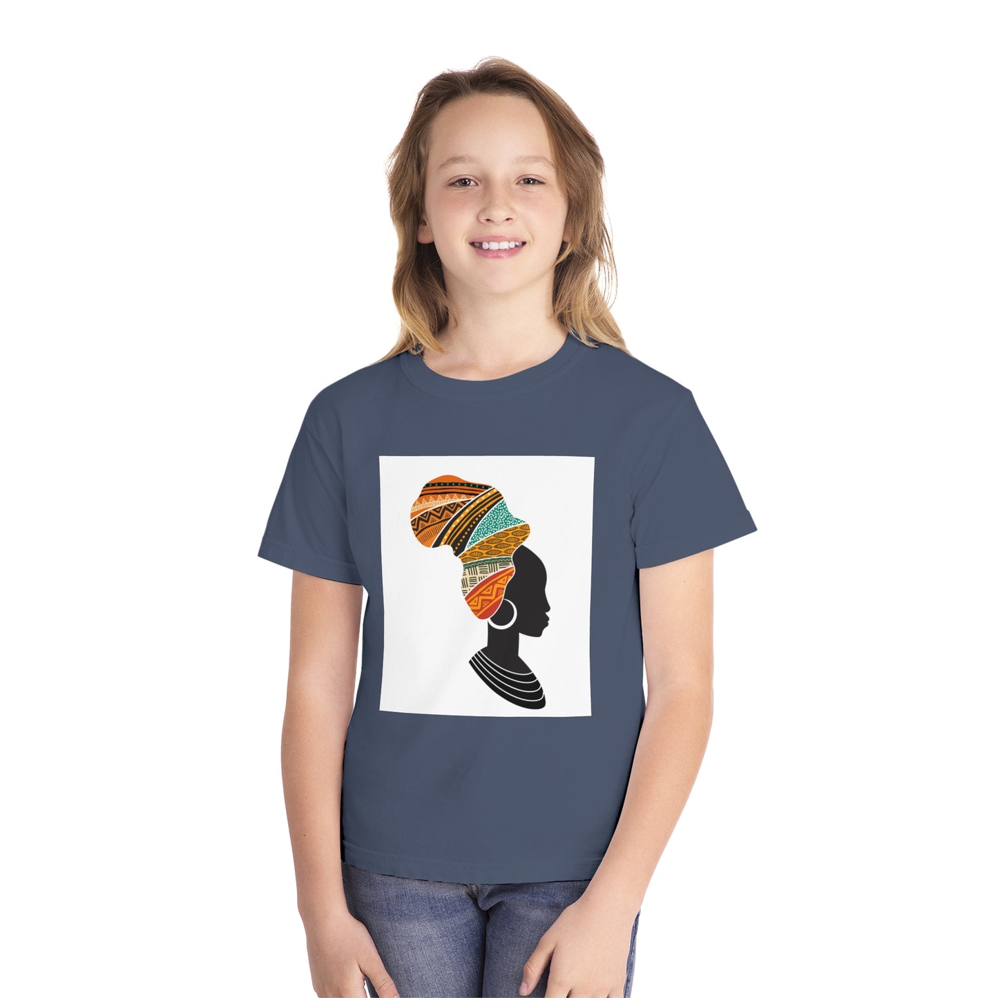 Youth Midweight Tee - African Heritage Design for Creative Kids