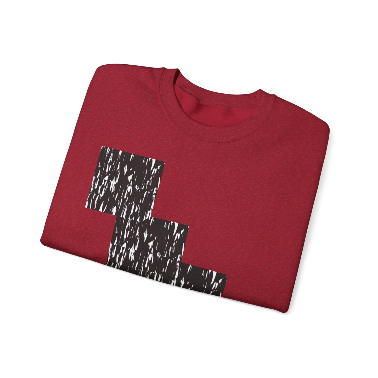 Trendy Graphic Crewneck Sweatshirt | Modern Abstract Black & White Design