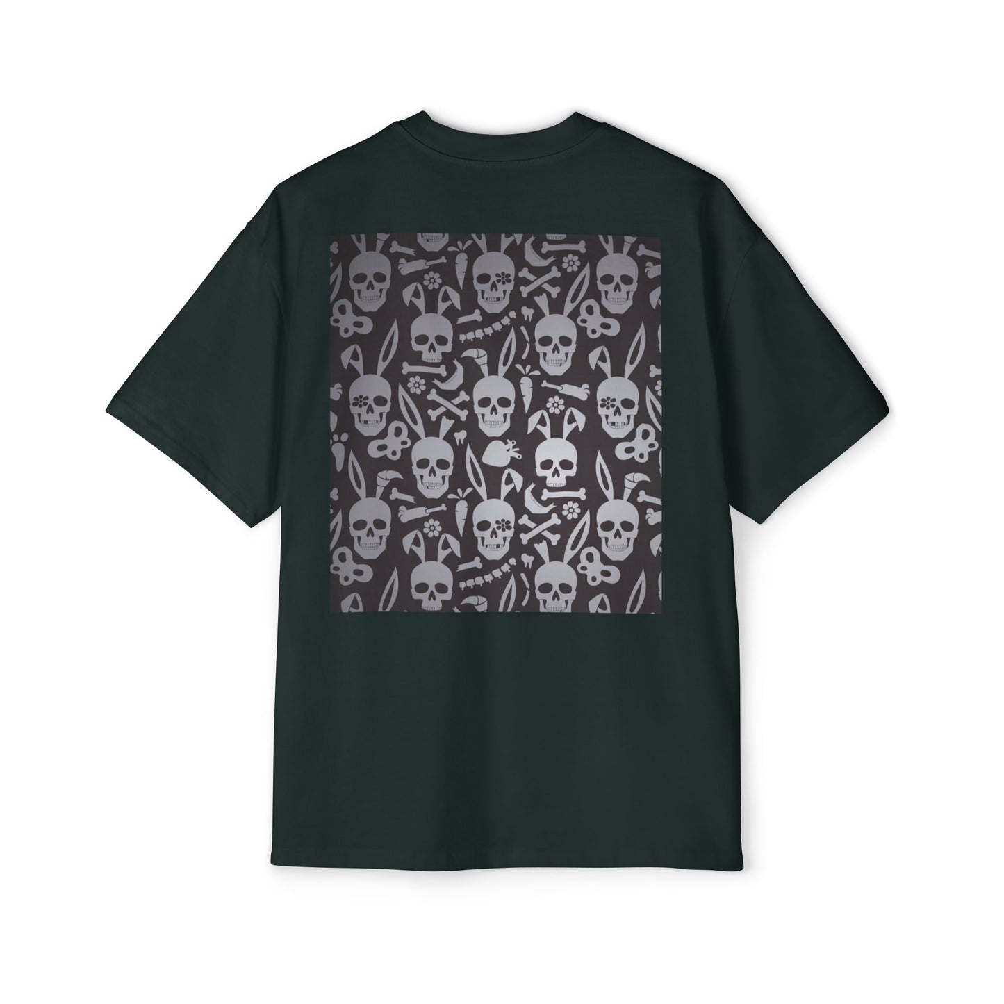 Men's Heavy Oversized Tee - Bold Eagle and Skull Print