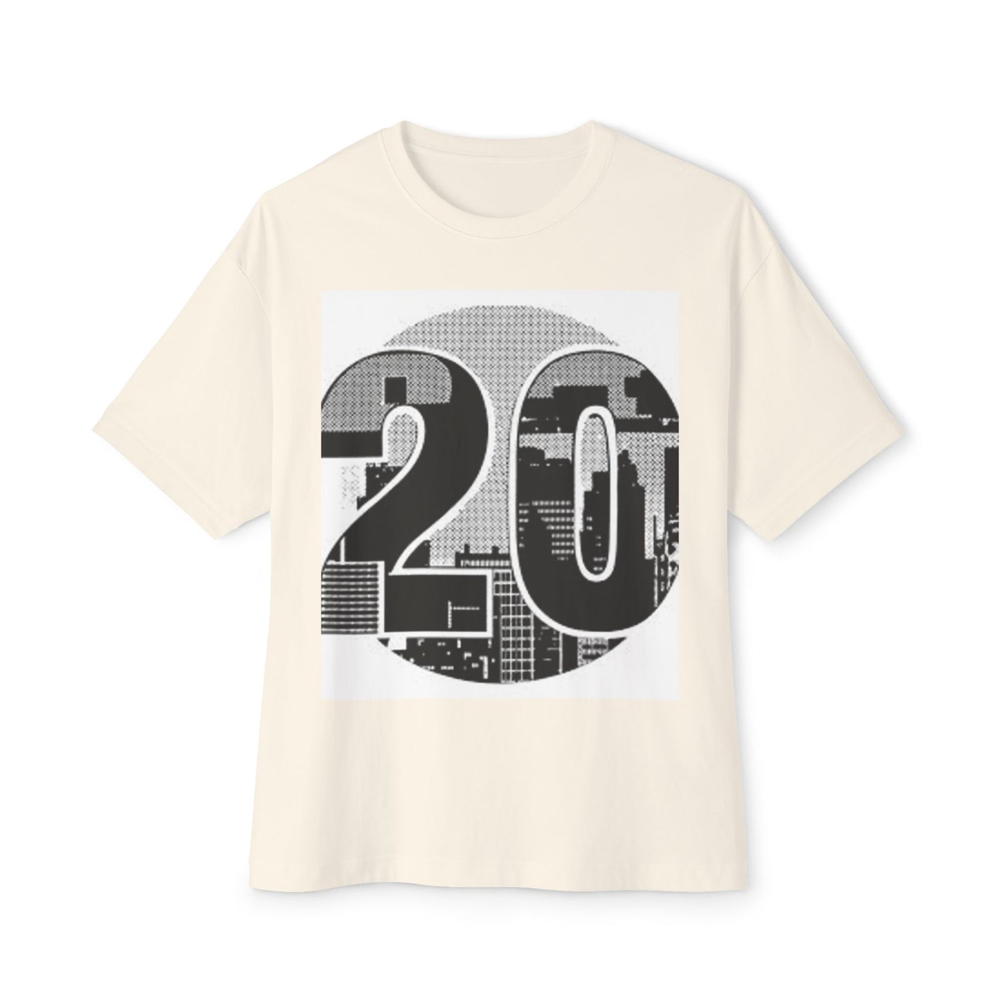Retro Cityscape 20 Unisex Oversized Boxy Tee - Street Style Graphic Top