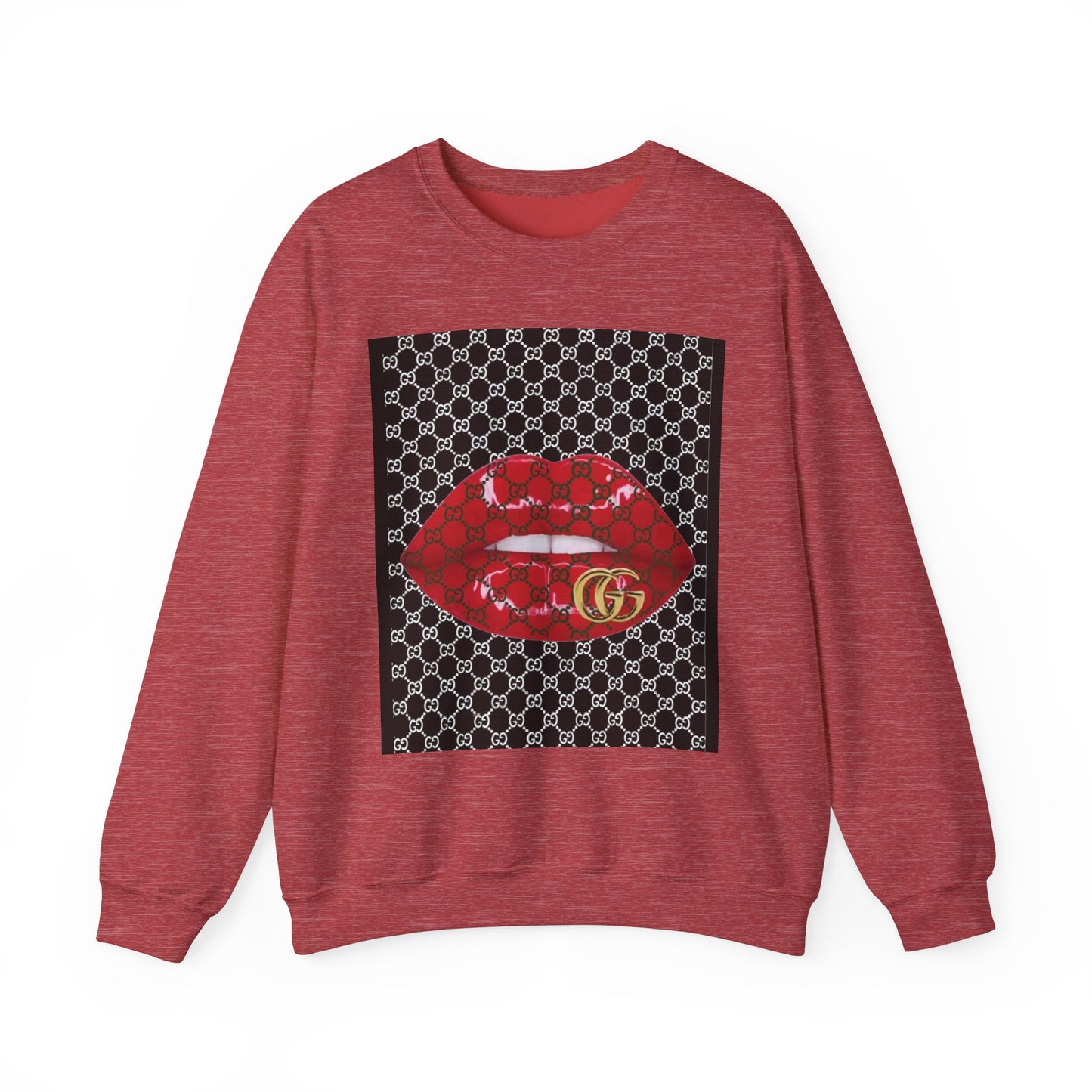 Trendy Unisex Graphic Crewneck Sweatshirt with Lip Design