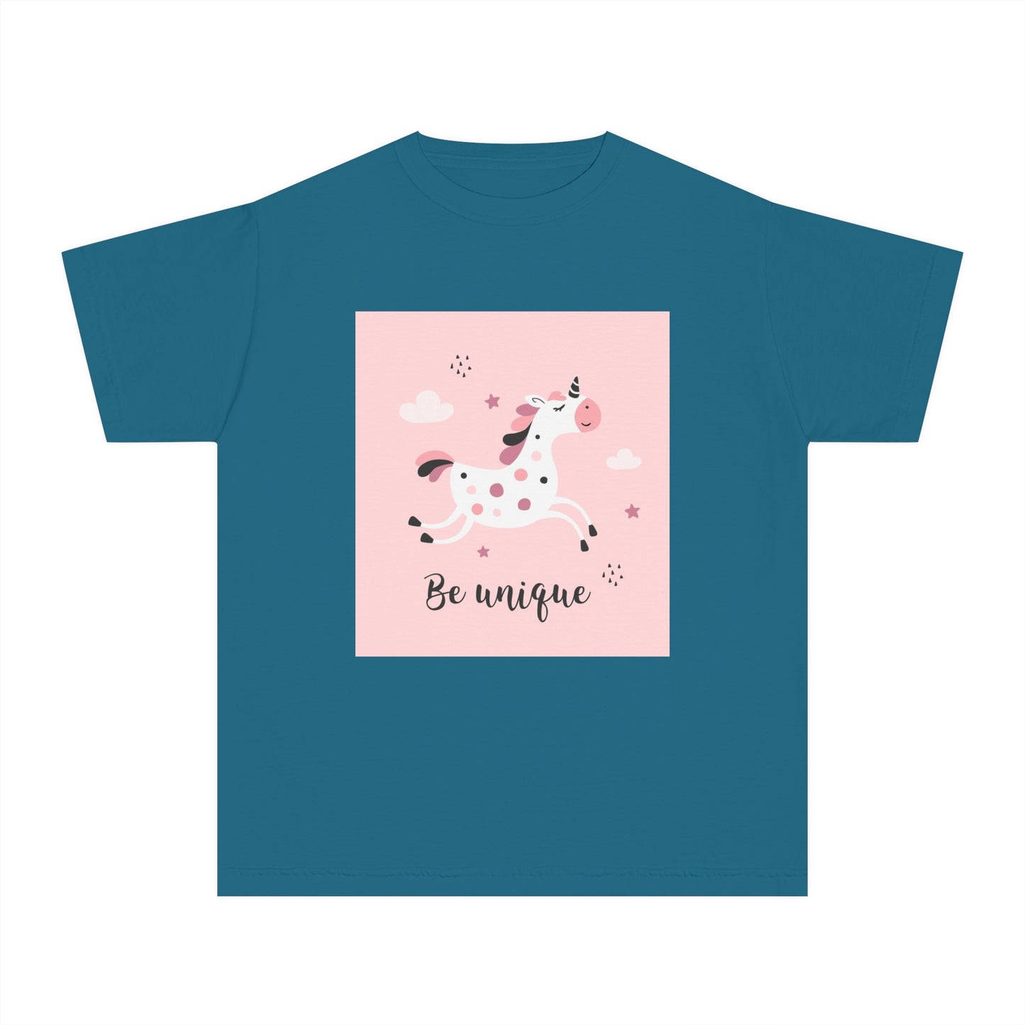 Girls' Unicorn T-Shirt - 'Be Unique' Midweight Tee