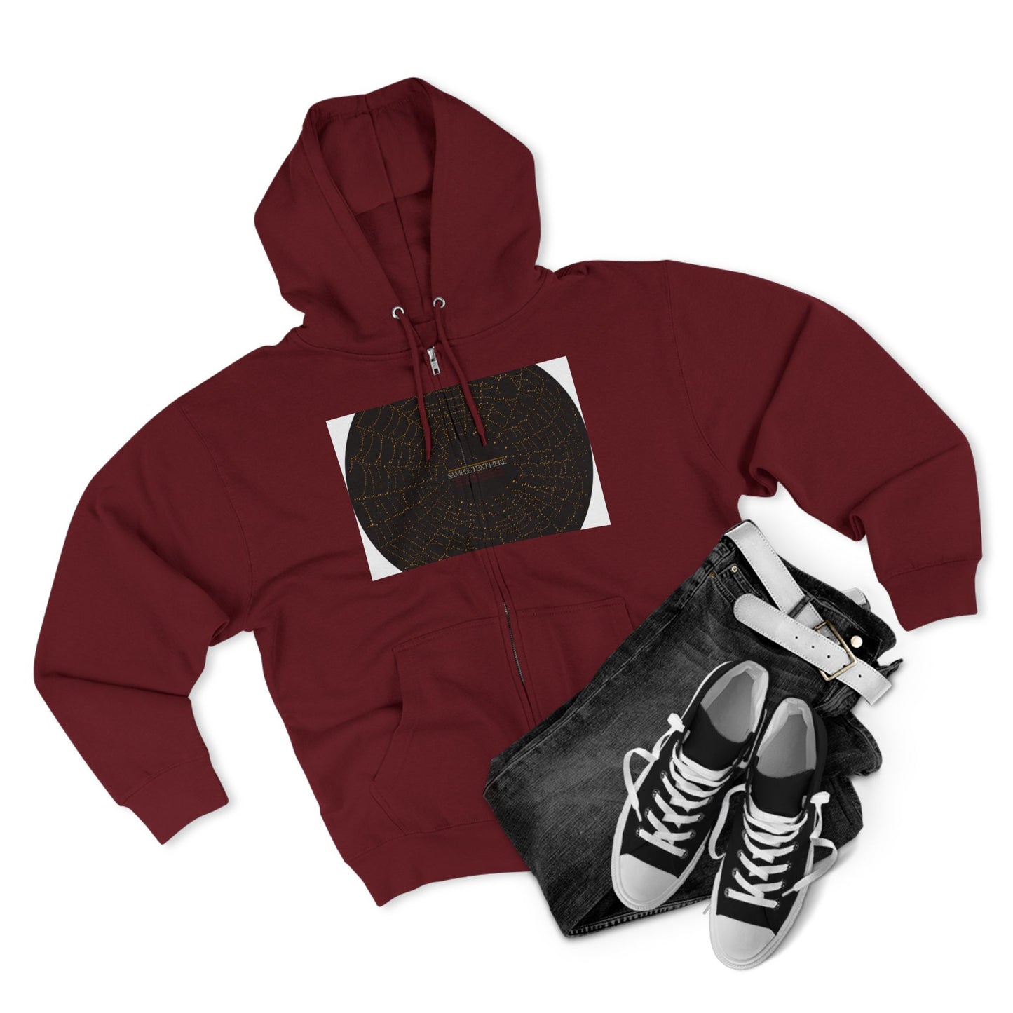 Unisex Zip Hoodie with Spider Web Design - Cozy Fashion for Halloween and Everyday Wear