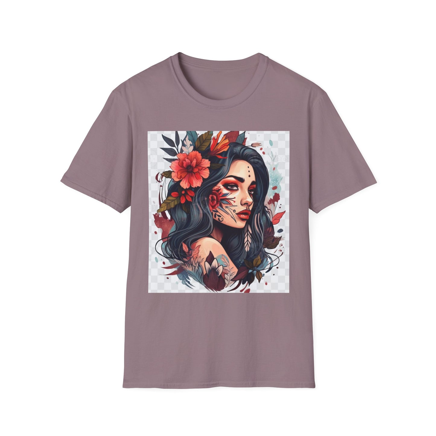 Bold Floral Art Unisex Softstyle T-Shirt