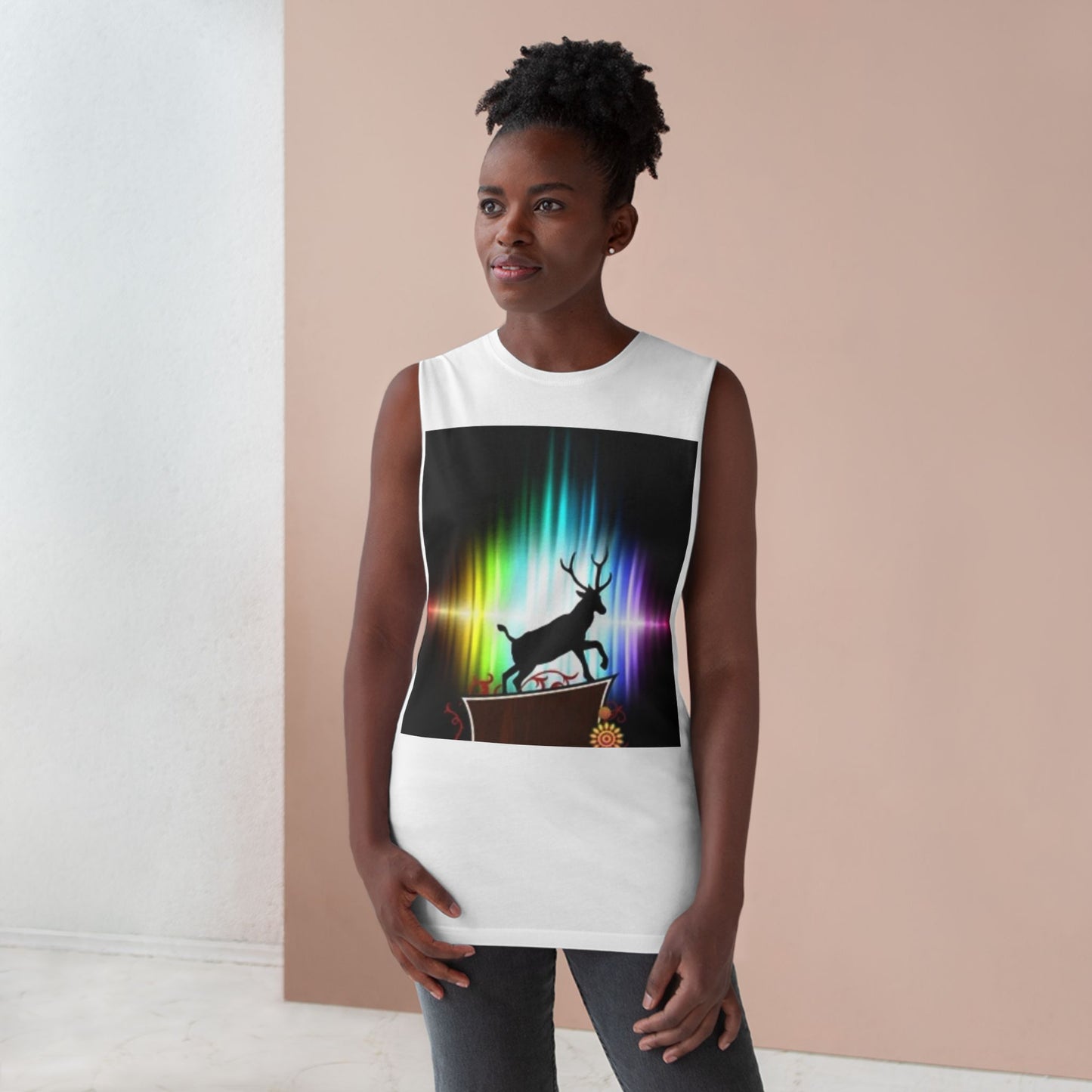 Unisex Artistic Spiderweb & Eagle Tank Top - Unique Graphic Sleeveless Tee for Nature Lovers