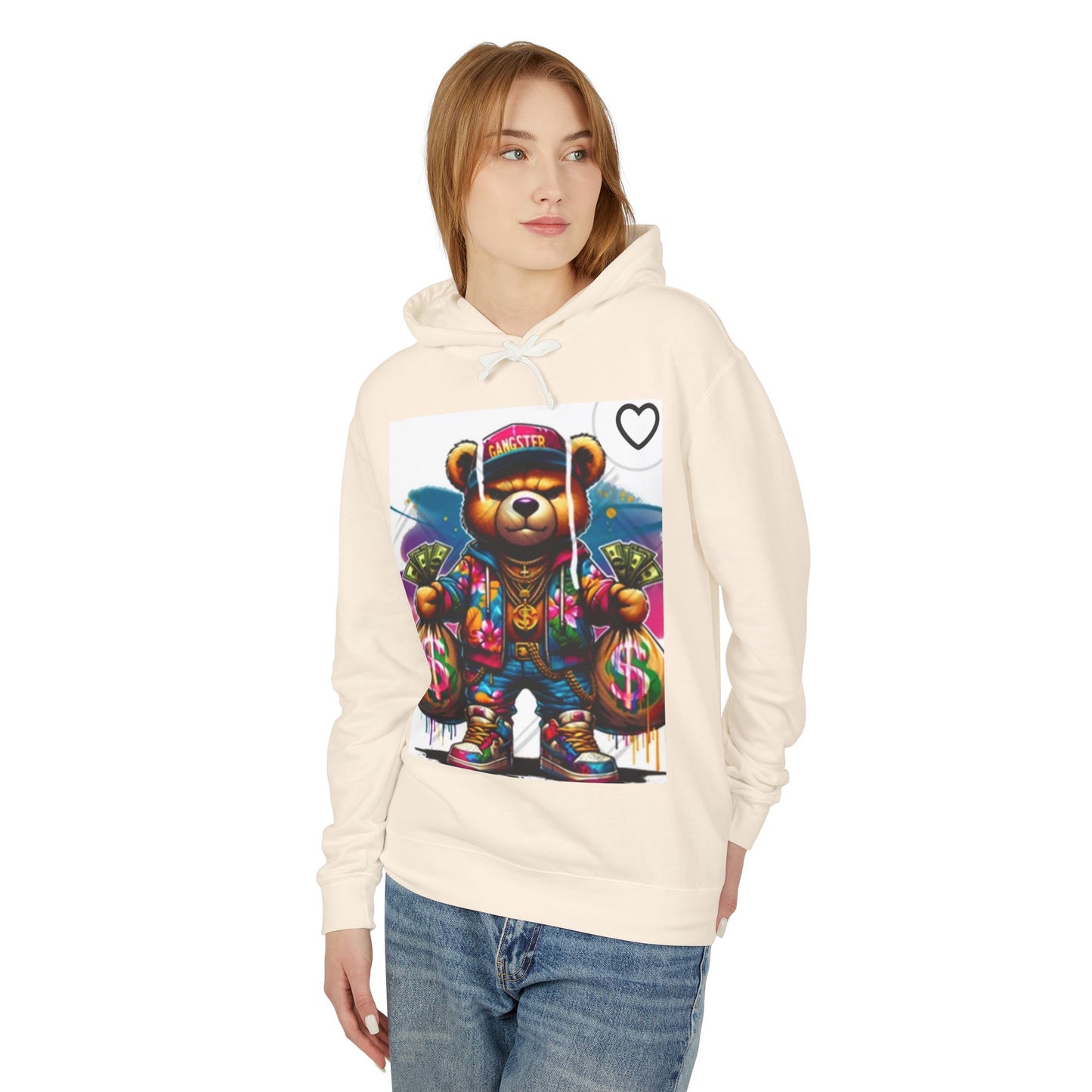 Trendy Bear Money Sweatshirt - Unisex Lightweight Hoodie for Gamers & Streetwear Fans