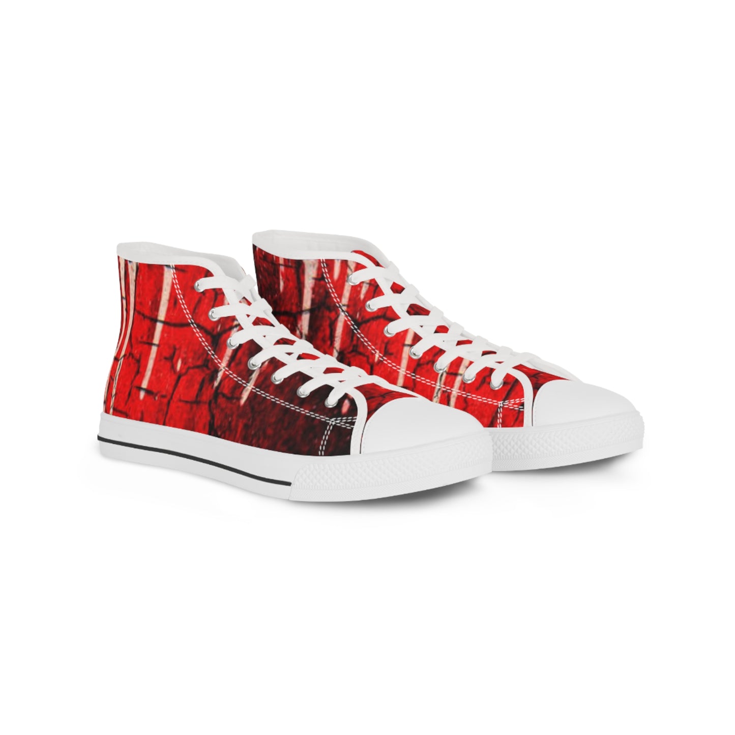 Men's High Top Sneakers - Bold Red Urban Style