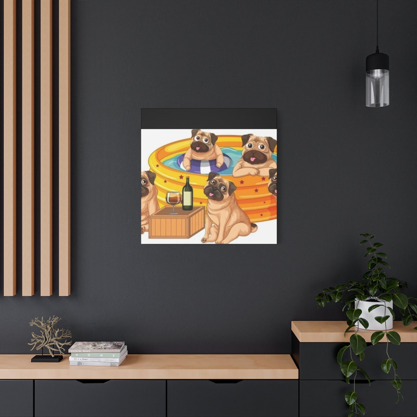 Pug Pool Party Canvas Art - Fun Pet Decor