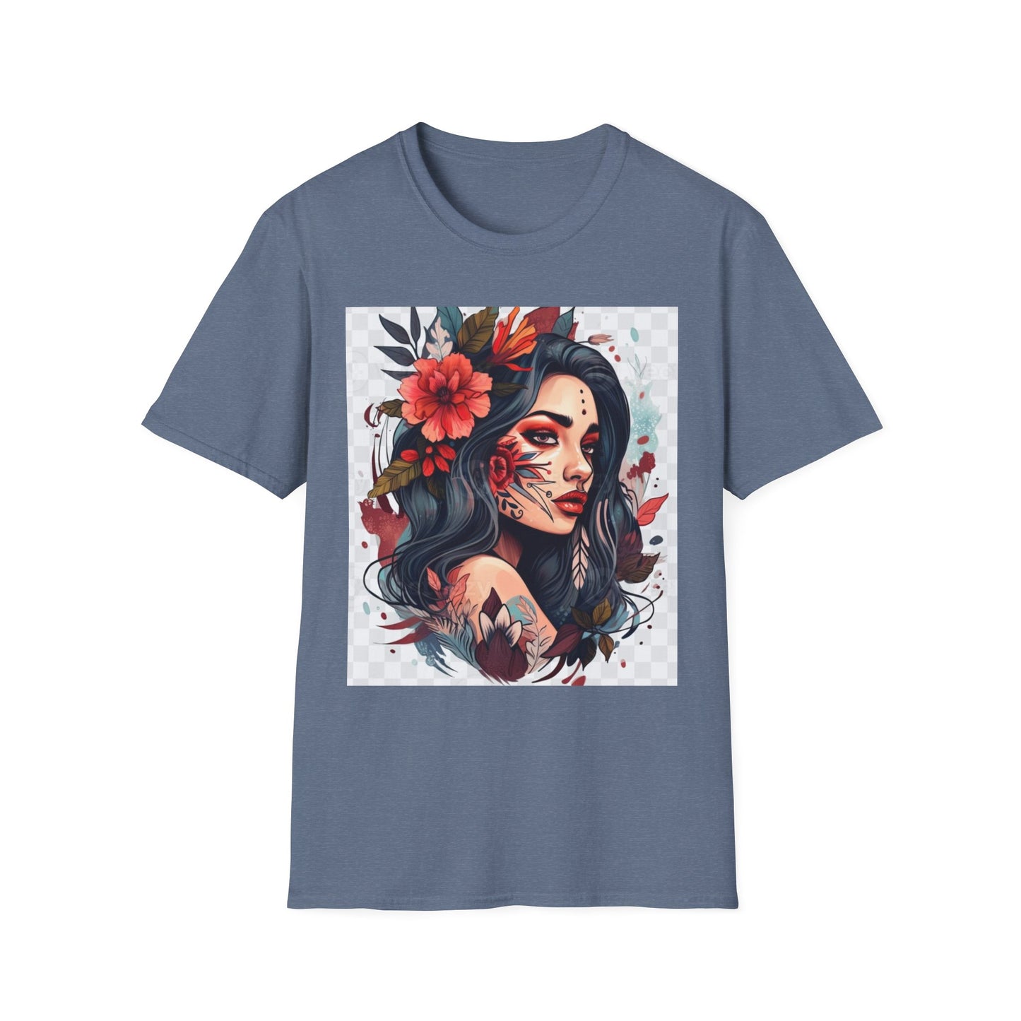 Bold Floral Art Unisex Softstyle T-Shirt