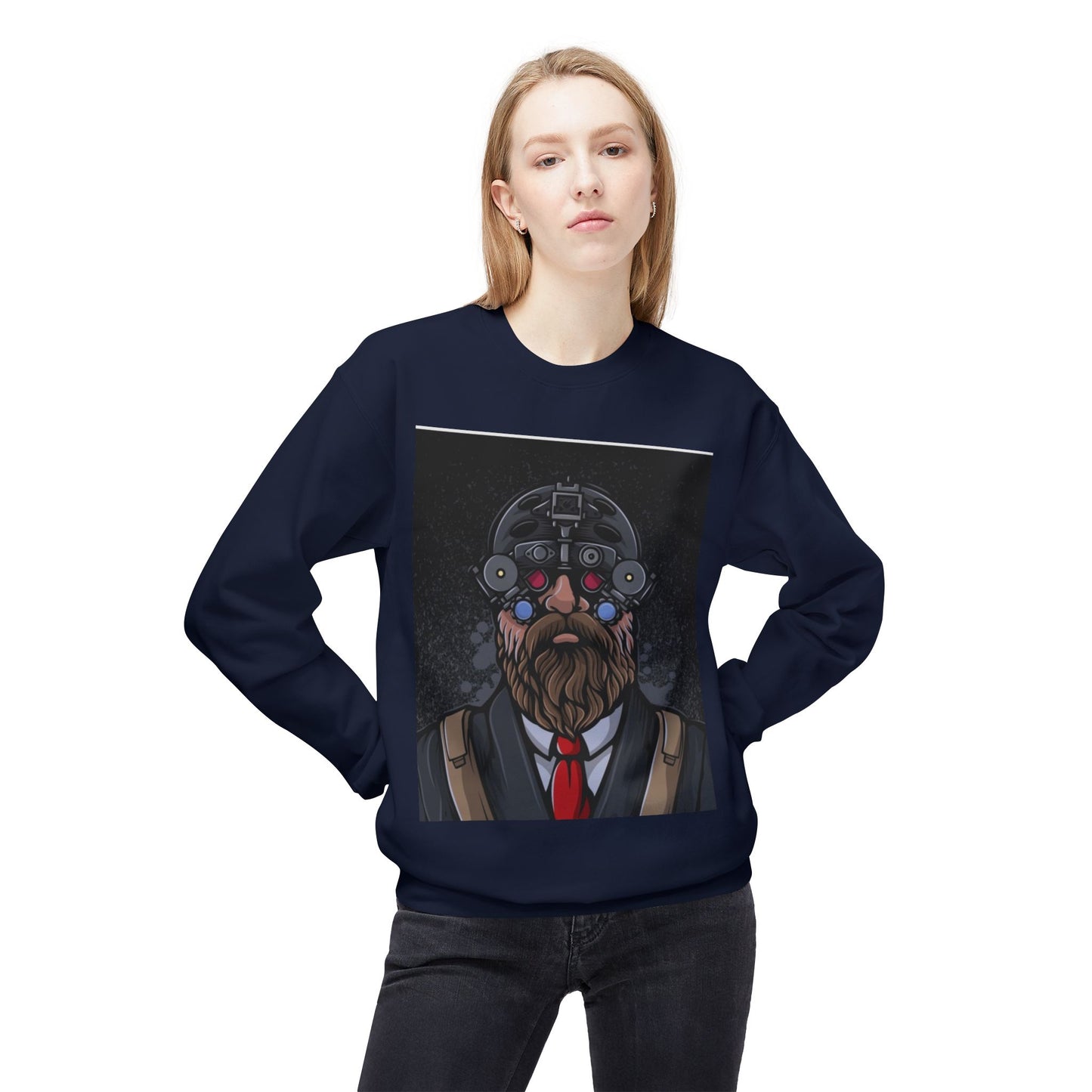 Bearded Tech Enthusiast Crewneck Sweatshirt