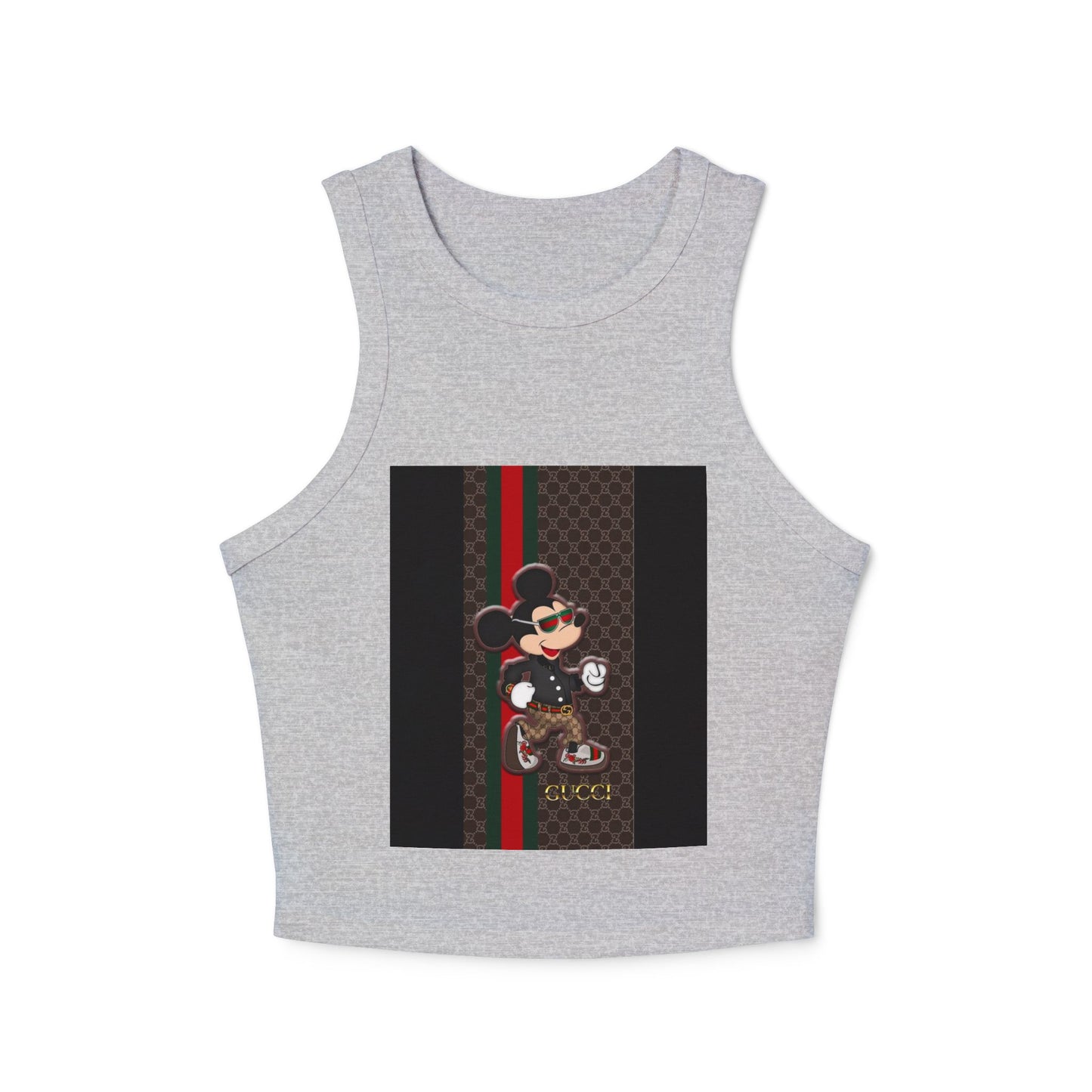 Trendy Women’s Micro Rib Racer Tank Top with Stylish Mickey Design