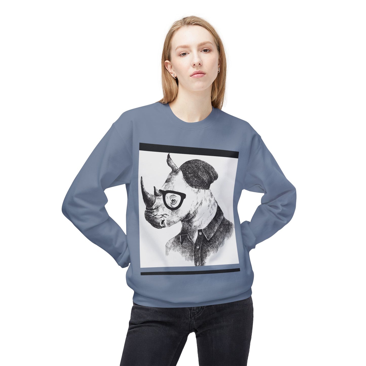 Cool Rhino and Sneakers Fleece Sweatshirt for Trendsetters