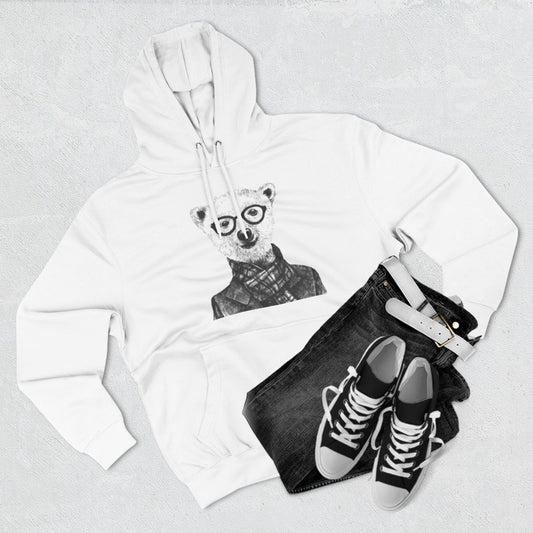Cute Polar Bear Hoodie - Cozy Fleece with Glasses Design