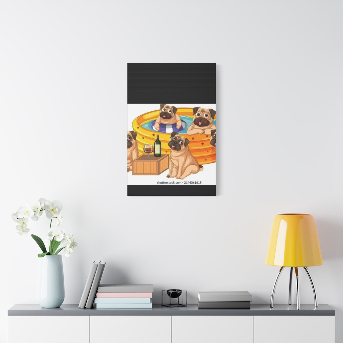 Pug Pool Party Canvas Art - Fun Pet Decor