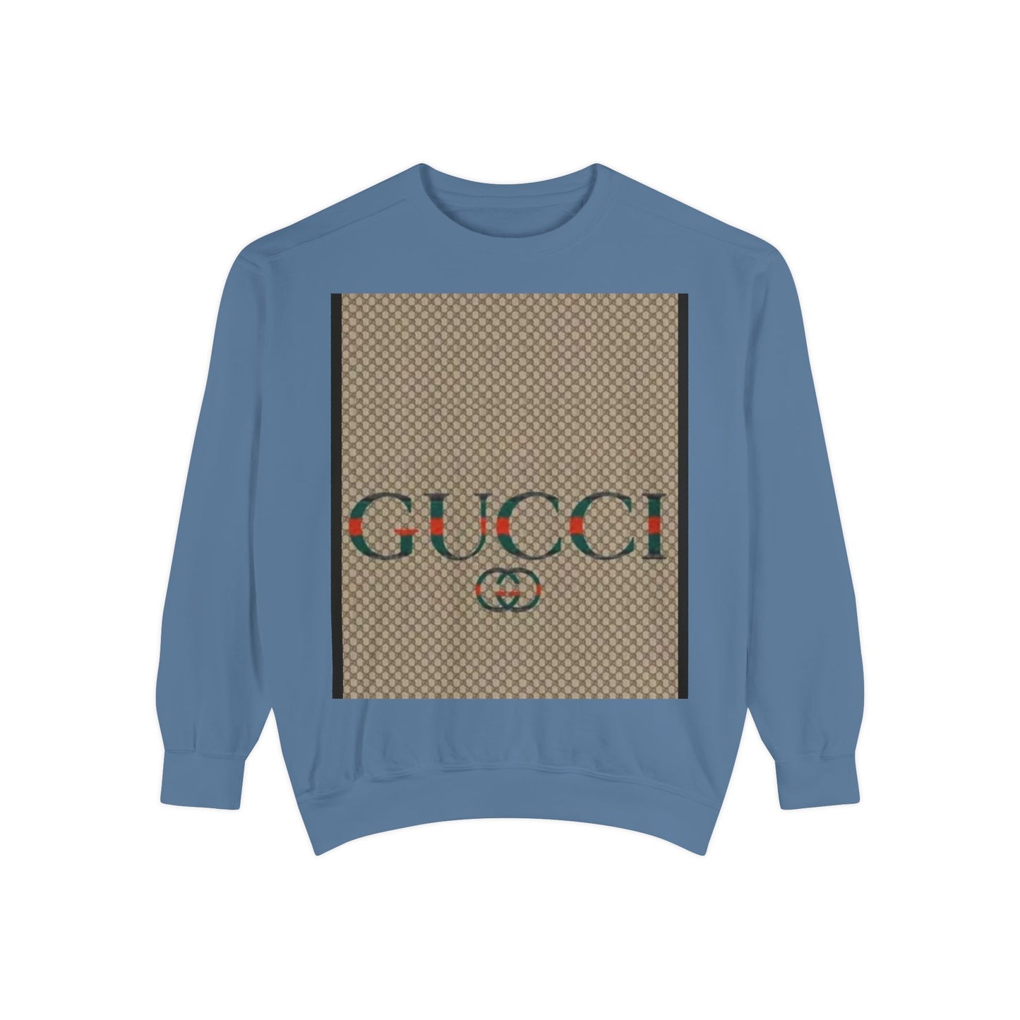 Fashionable Unisex Garment-Dyed Sweatshirt with GUCCI Design