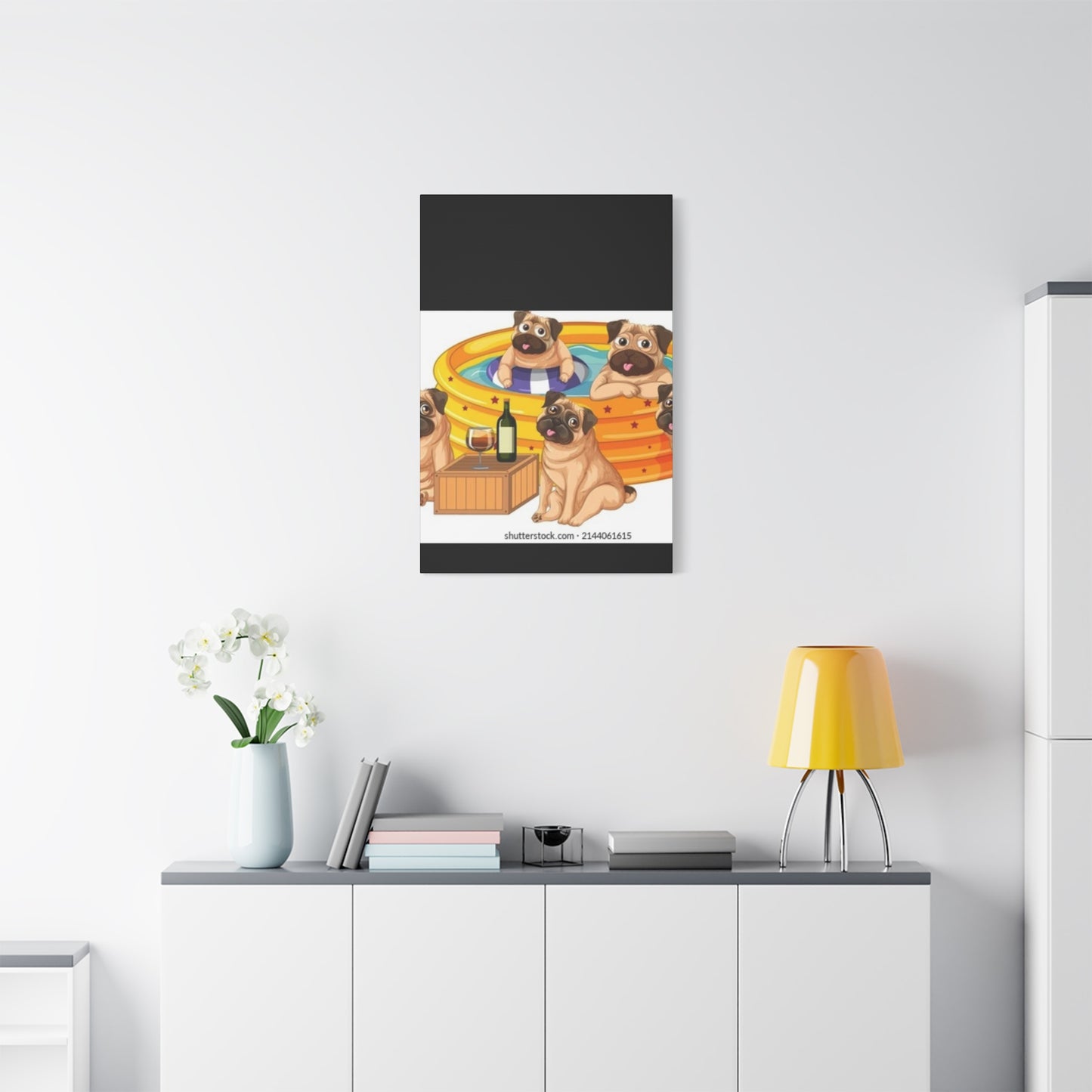 Pug Pool Party Canvas Art - Fun Pet Decor
