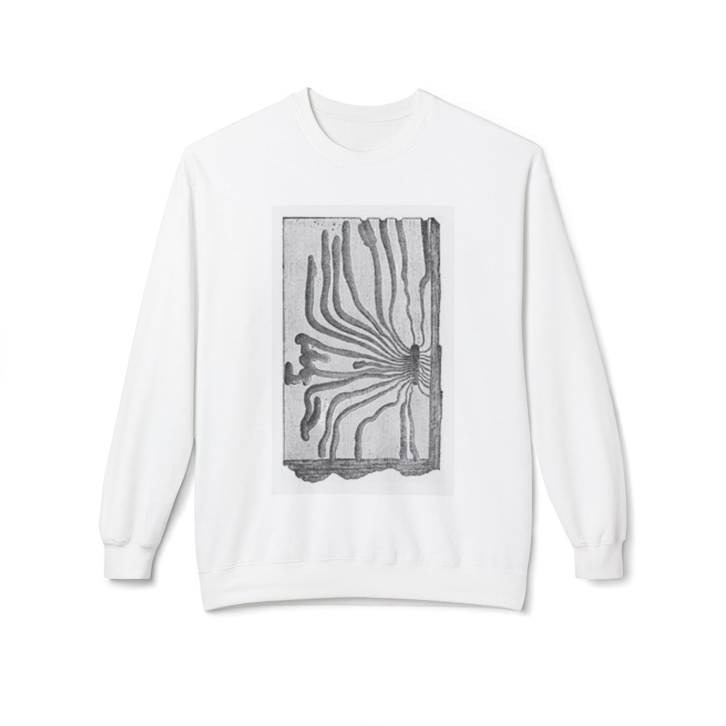 Artistic Midweight Fleece Crewneck Sweatshirt - Unique Abstract Design