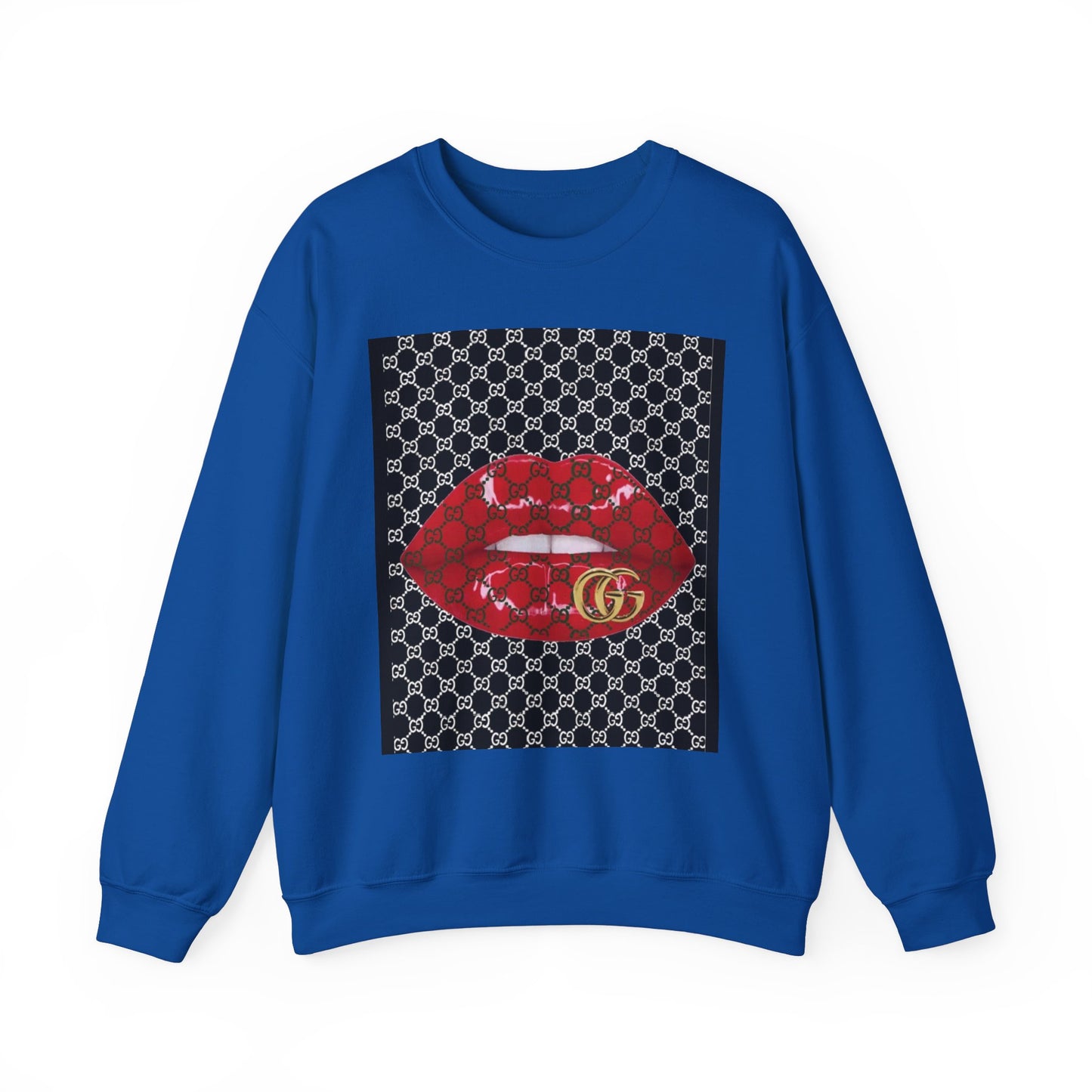 Trendy Unisex Graphic Crewneck Sweatshirt with Lip Design