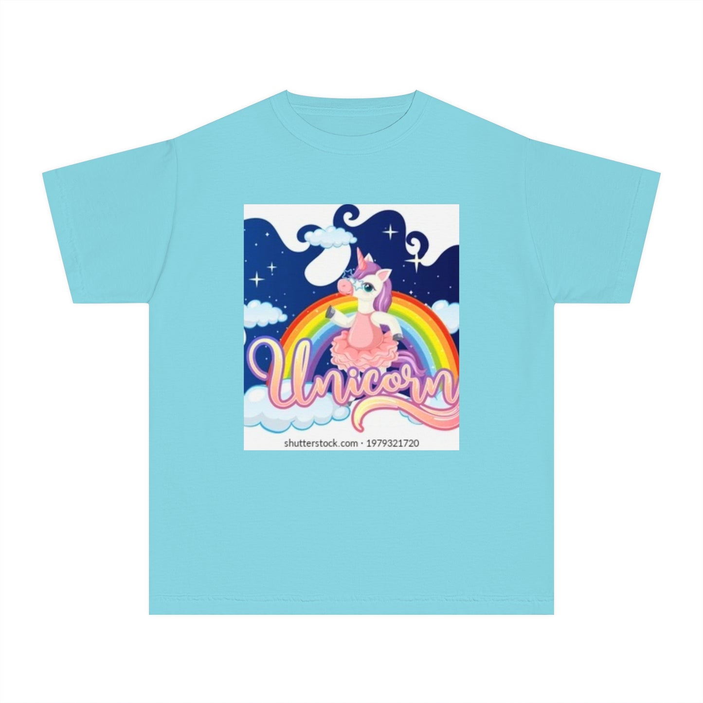 Youth Unicorn Midweight Tee - Colorful Rainbow Graphic T-Shirt