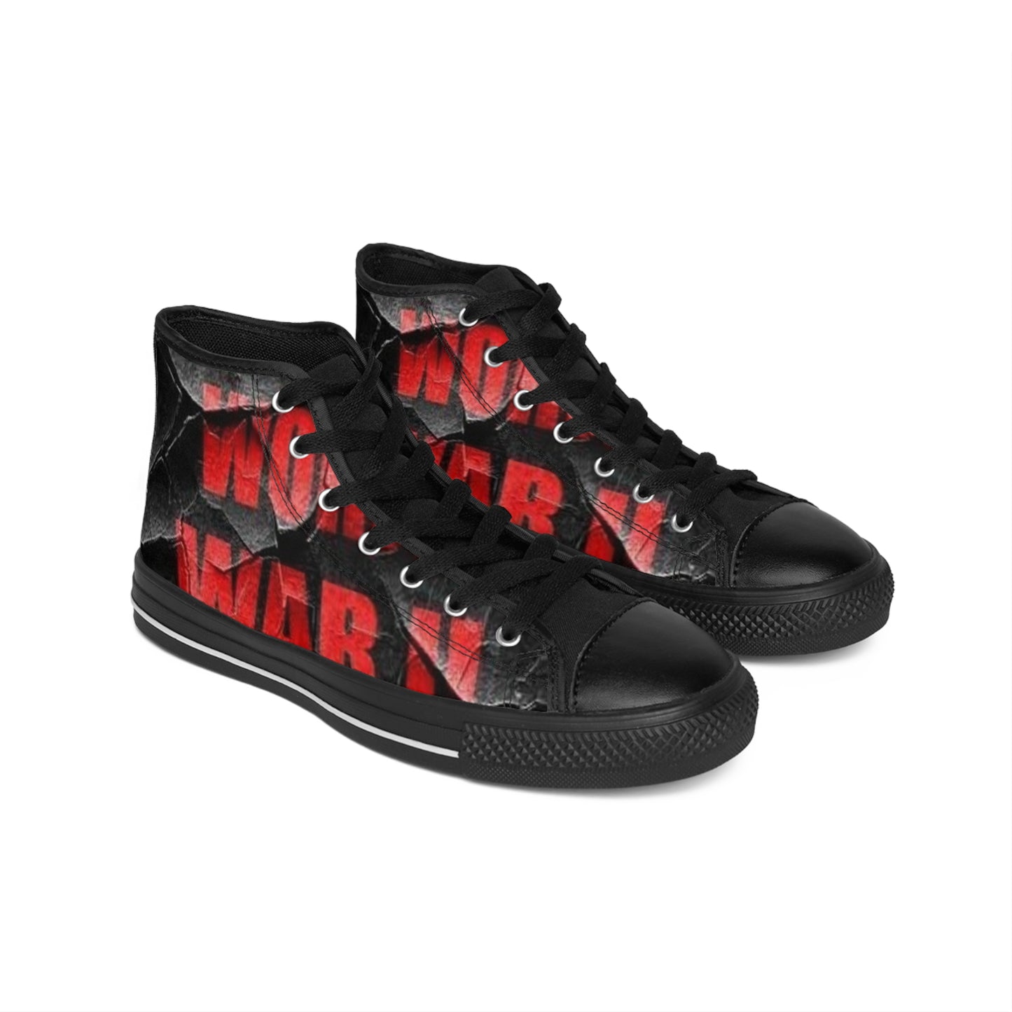 War II Graphic Sneakers for Women - Stylish High-Top Shoes