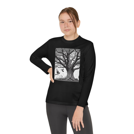 Youth Long Sleeve Tree Graphic Tee - Nature Inspired Design