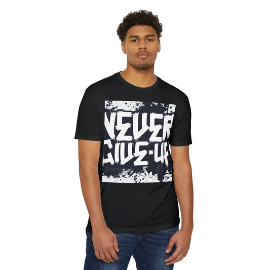 Unisex Motivational T-Shirt - "Never Give Up" Inspirational Tee