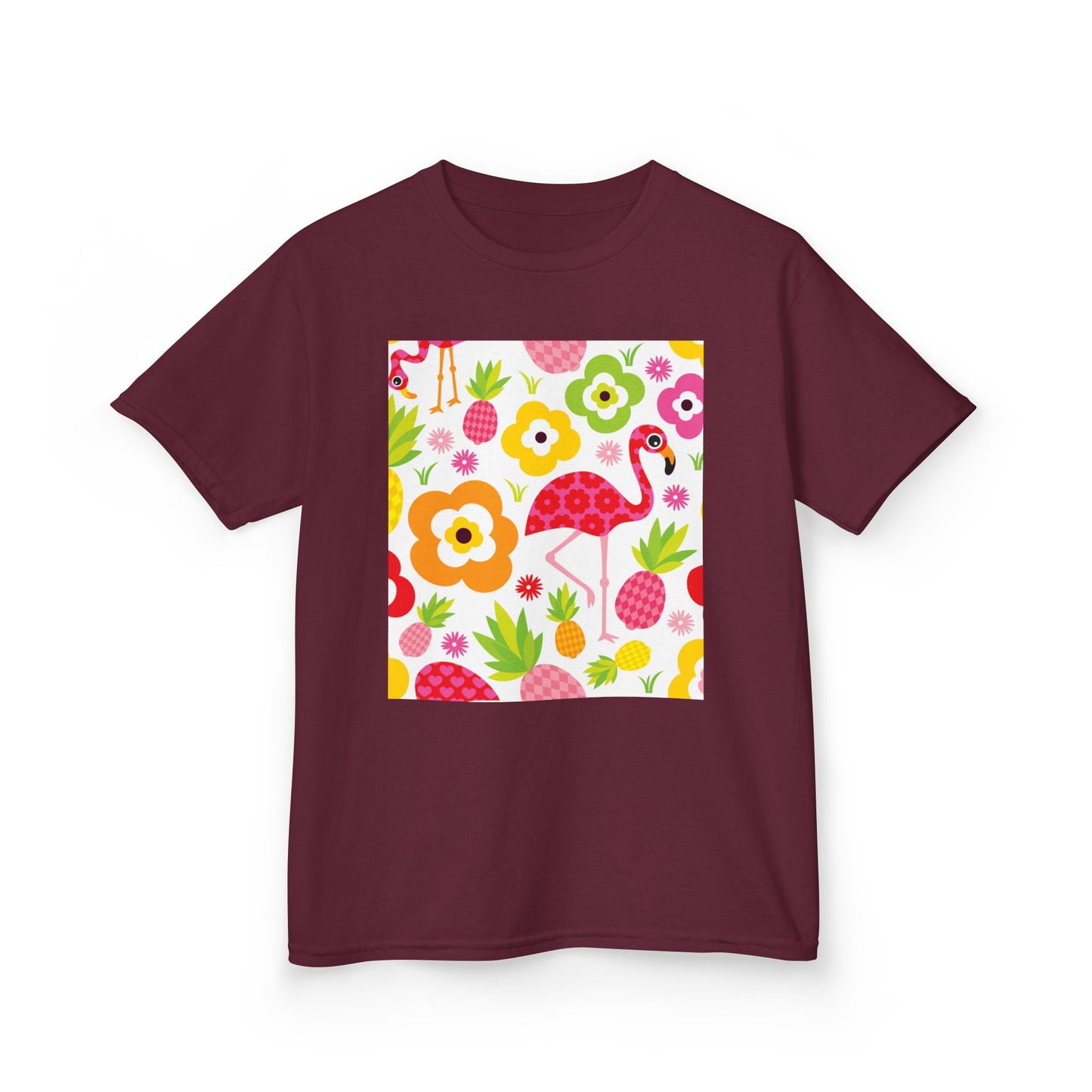 Kids Tropical Flamingo Tee - Fun & Colorful Cotton Shirt for Summer Adventures