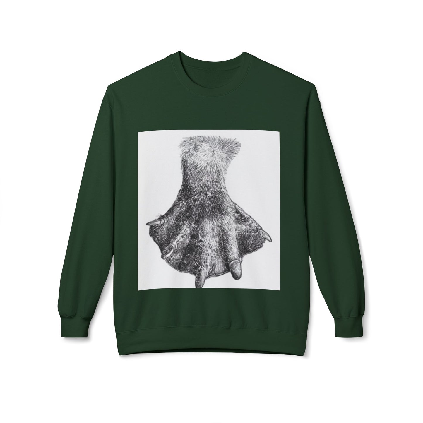 Artistic Fleece Crewneck Sweatshirt with Unique Dress Design