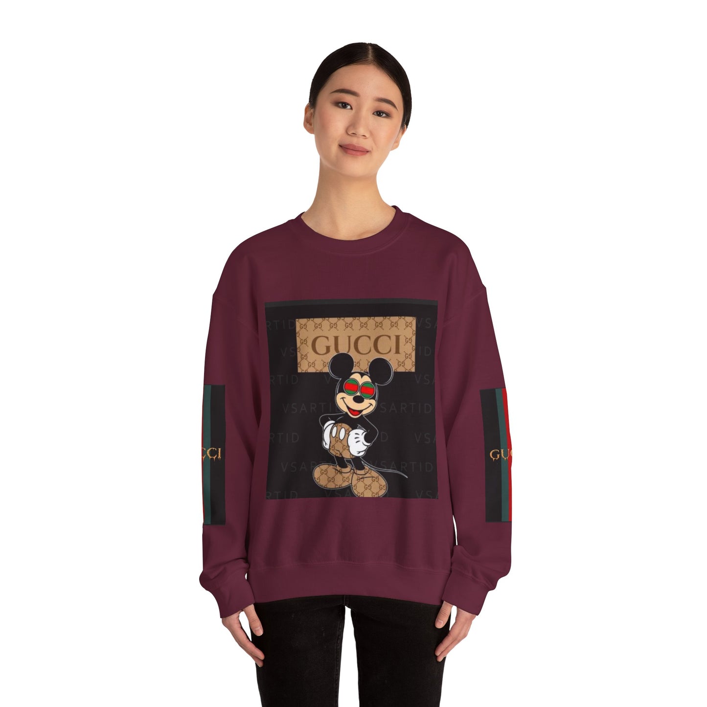 Gucci-Inspired Mickey Mouse Unisex Heavy Blend™ Crewneck Sweatshirt