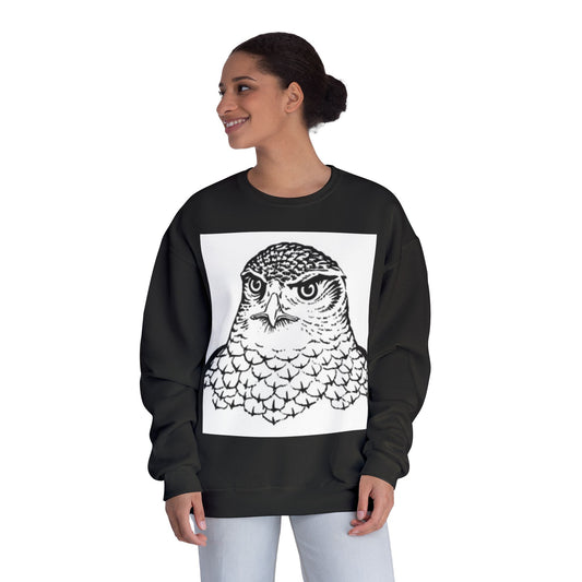 Unisex White Owl Graphic Crewneck Sweatshirt - Cozy & Stylish