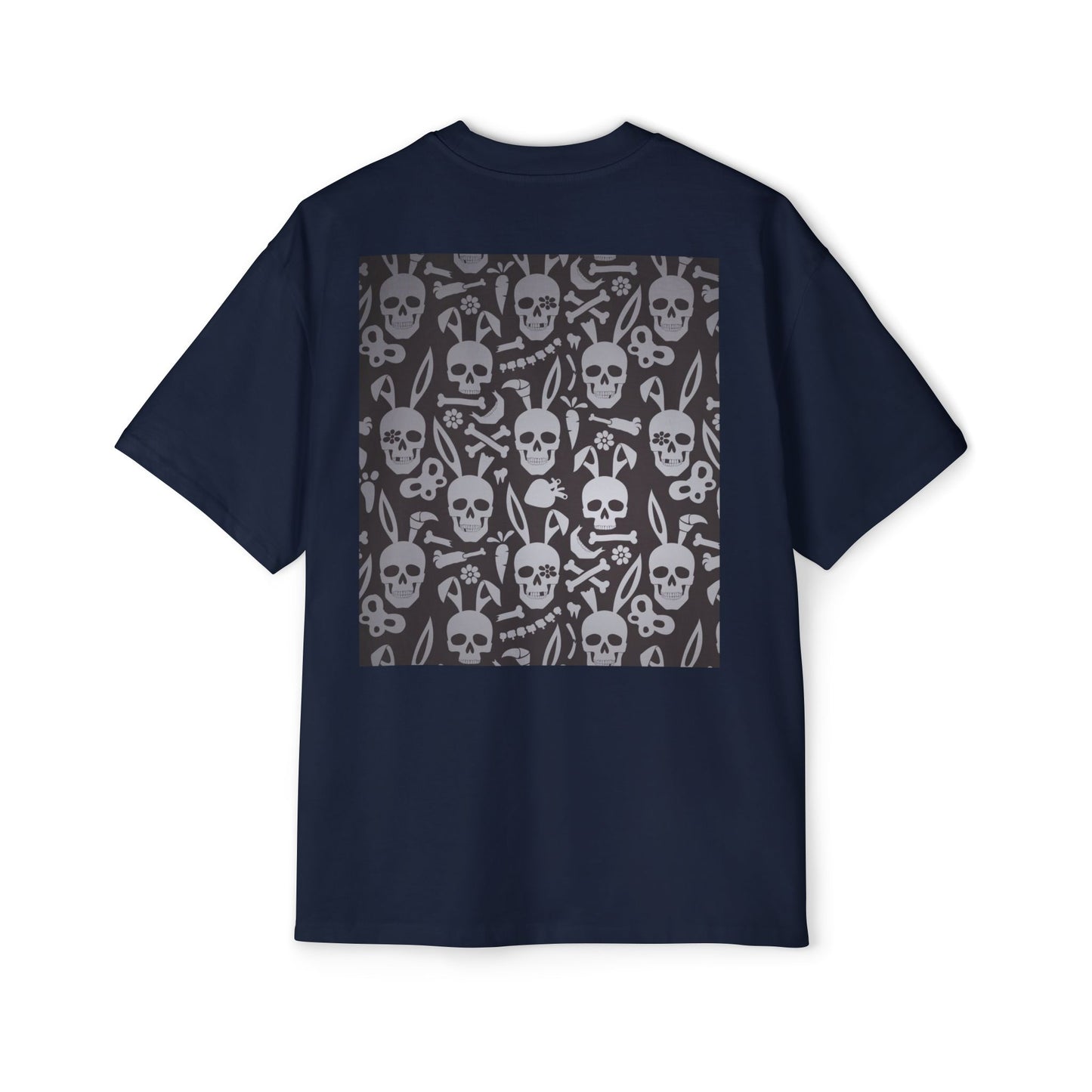 Men's Heavy Oversized Tee - Bold Eagle and Skull Print