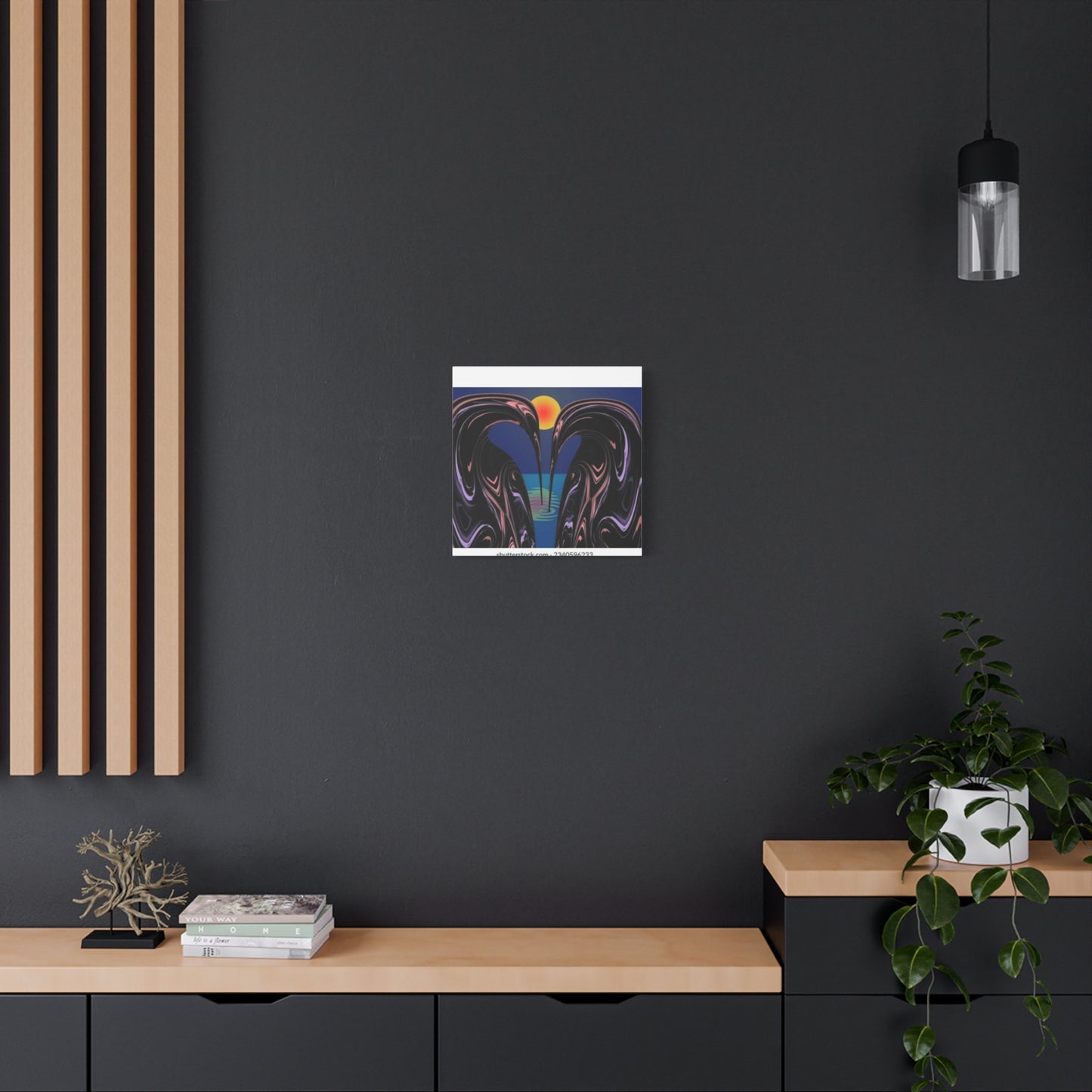 Romantic Abstract Canvas Art - Heart-Shaped Design for Home Decor