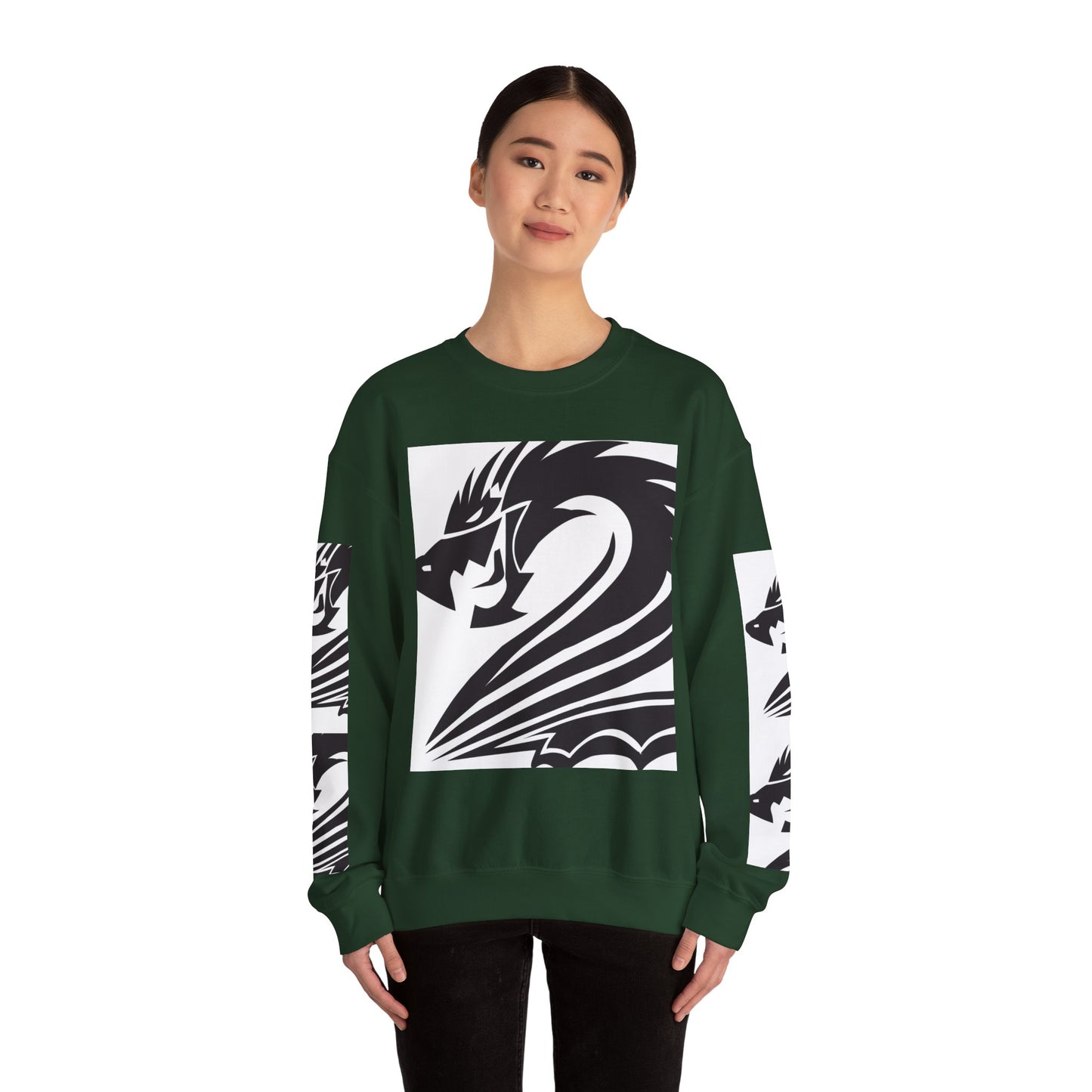 Dragon Graphic Unisex Heavy Blend Sweatshirt - Cozy and Stylish for Fantasy Enthusiasts