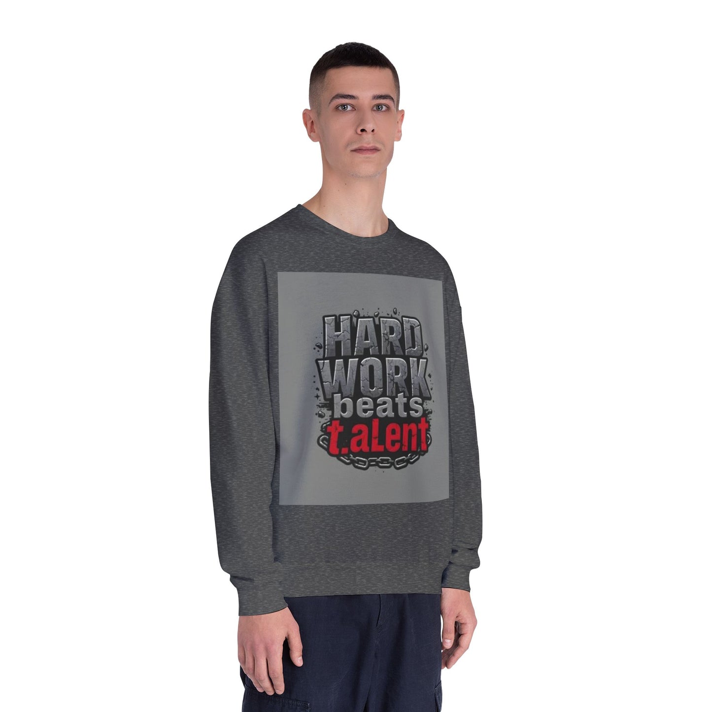 Stylish Abstract Red & Black Crewneck Sweatshirt - Unisex Casual Wear