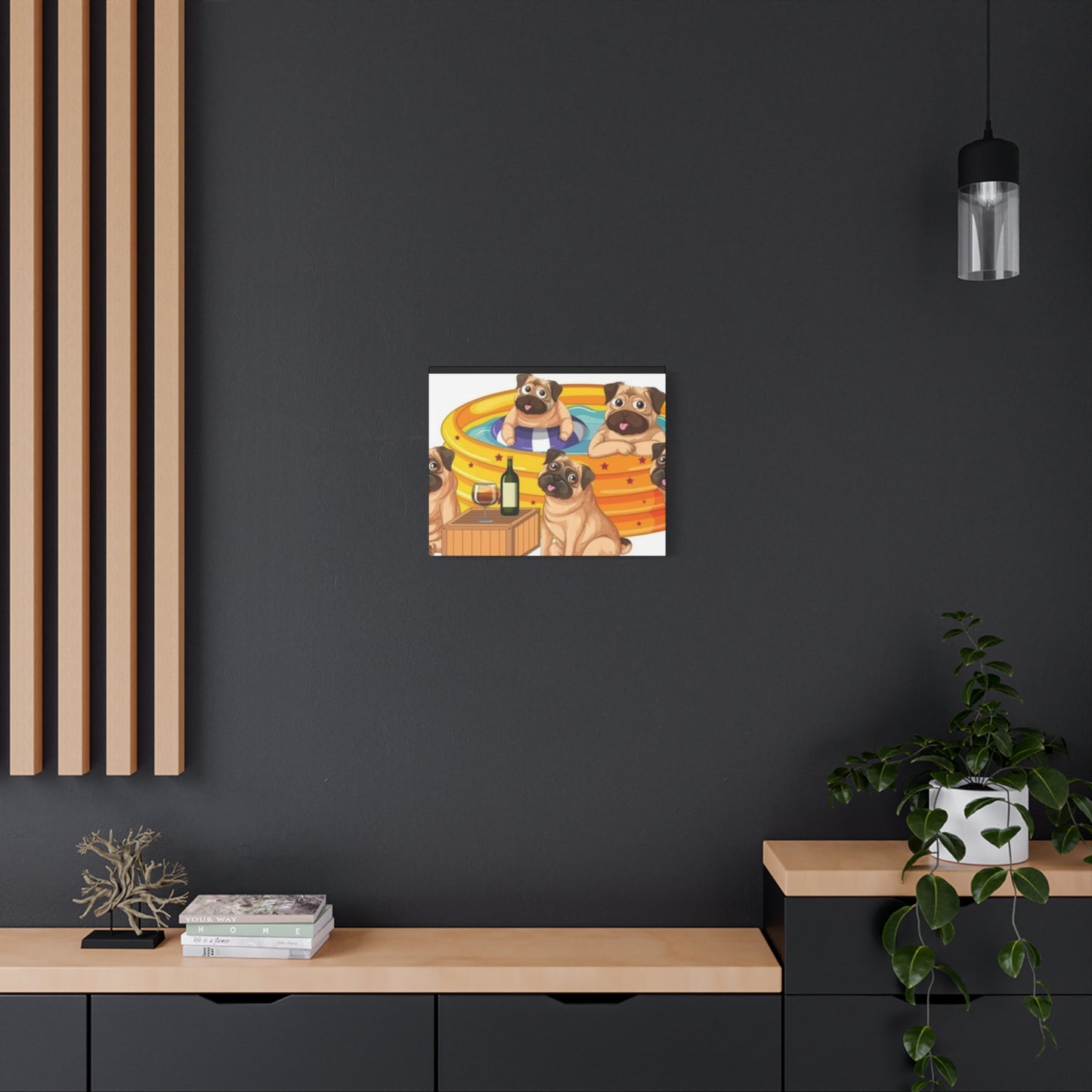 Pug Pool Party Canvas Art - Fun Pet Decor