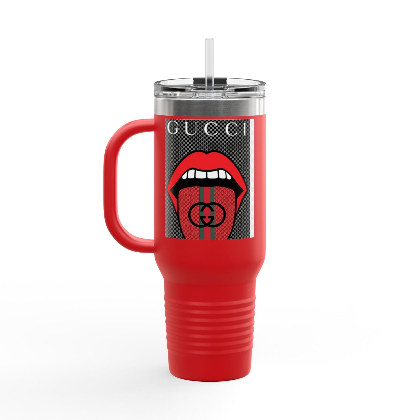 Gucci Style Insulated Travel Mug - 40oz with Iconic Lip Design