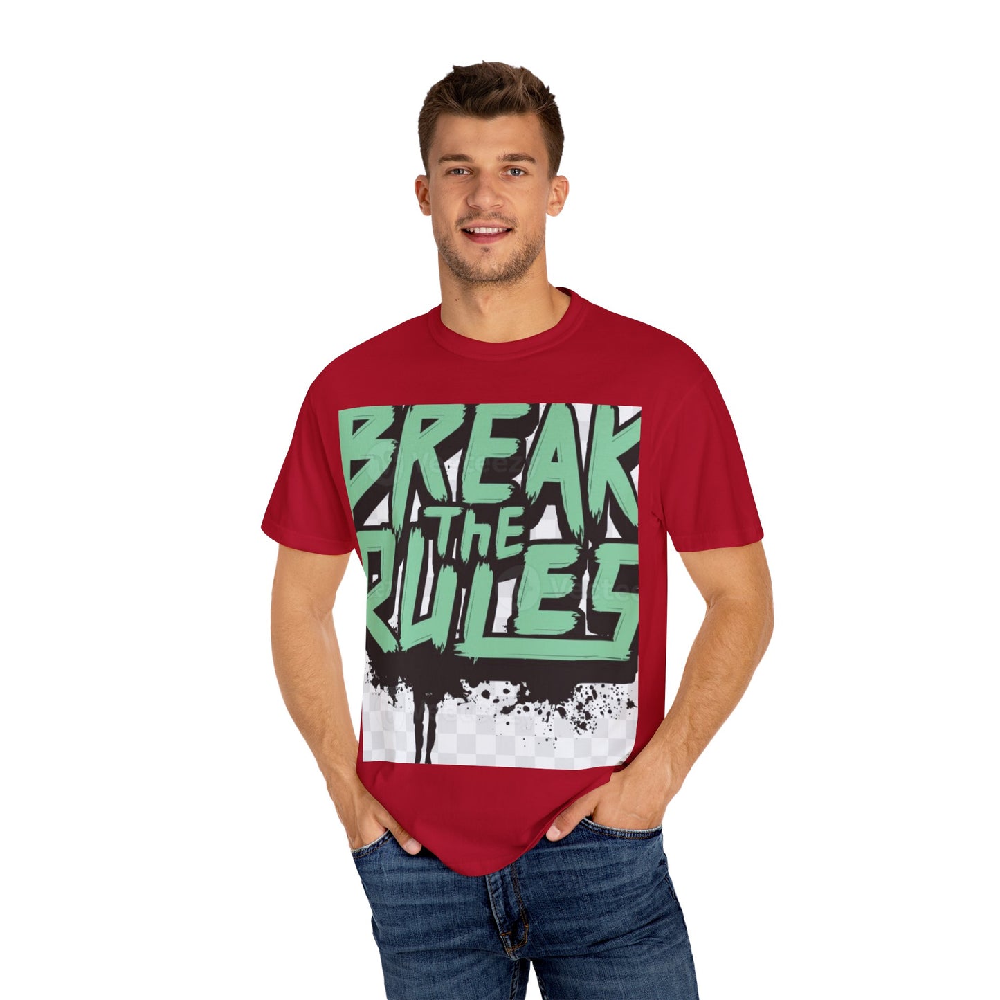 Unisex Garment-Dyed T-shirt - "Break the Rules" Graphic Tee for Creative Spirits