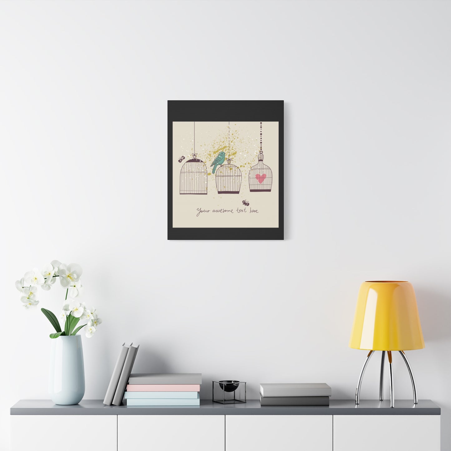 Whimsical Birdcage Canvas Wall Art - Personalized Home Decor