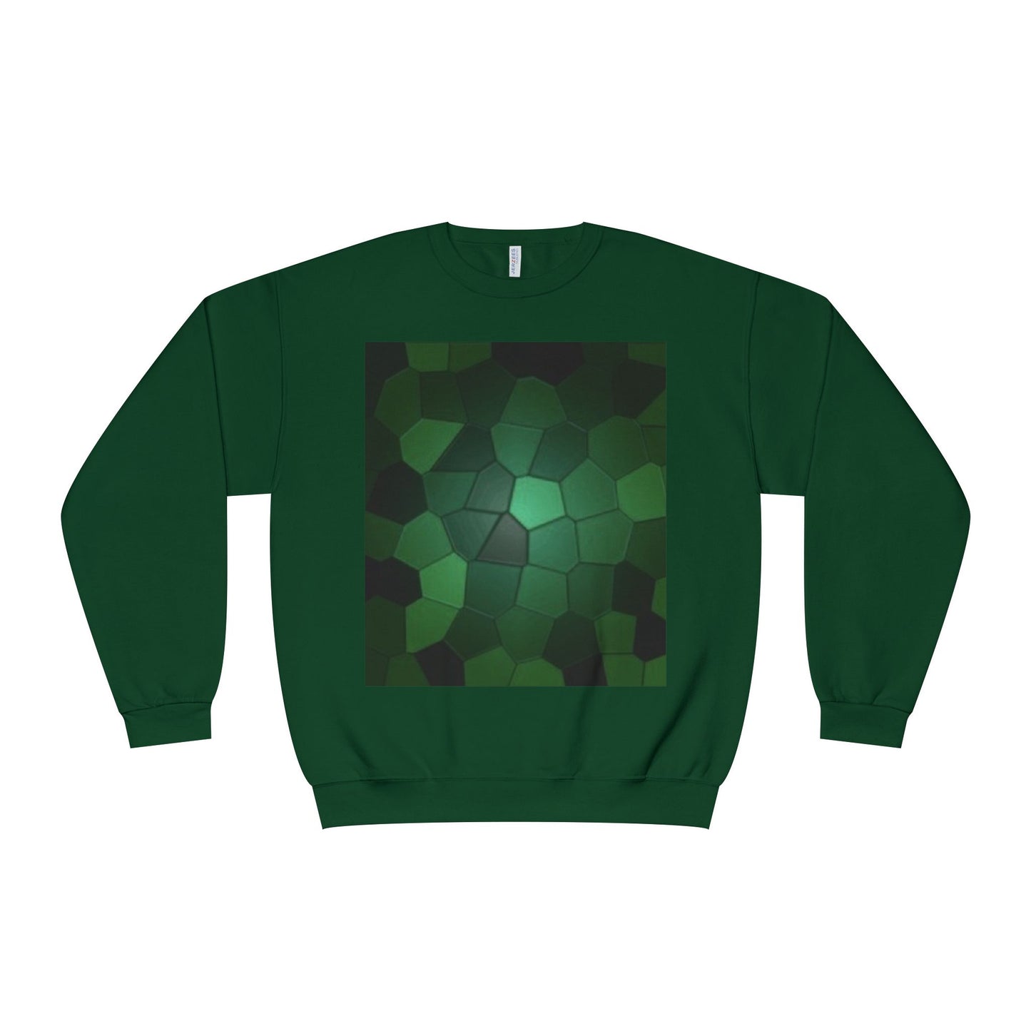 Eco-Friendly Green Hexagon Crewneck Sweatshirt | Unisex Design