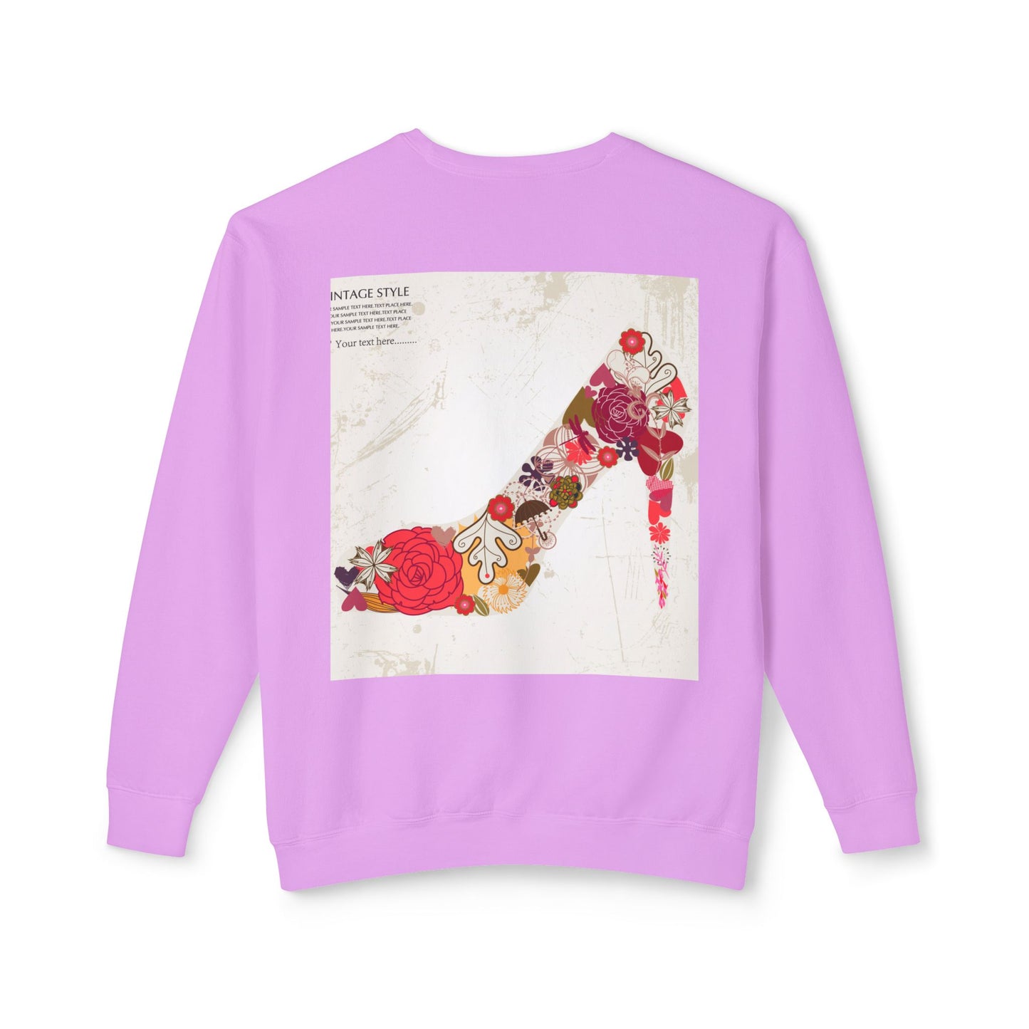 Vintage Floral High Heel Unisex Crewneck Sweatshirt | Stylish & Comfortable