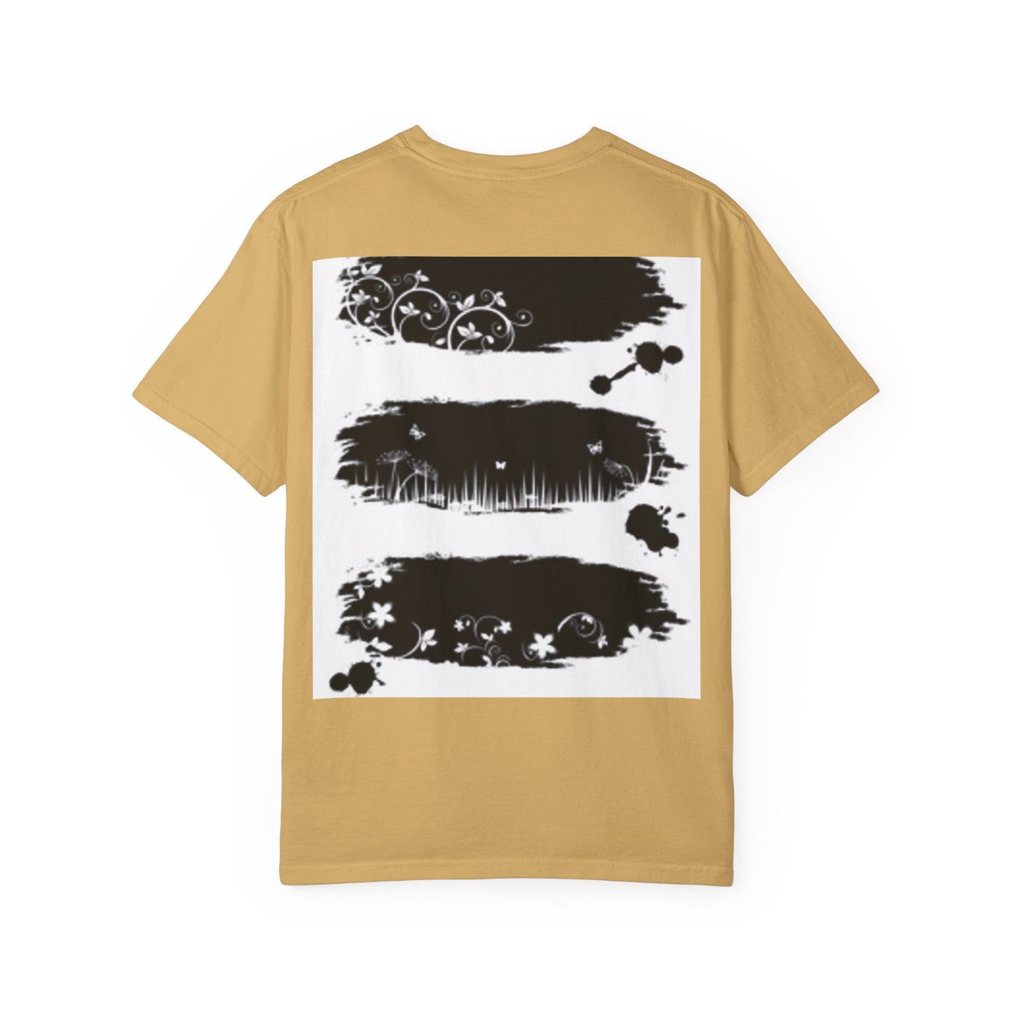 Artistic Unisex Garment-Dyed T-Shirt with Floral Design