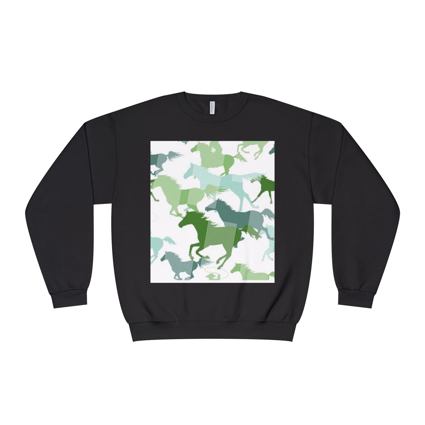 Equestrian Spirit Unisex Crewneck Sweatshirt - Green Horse Design