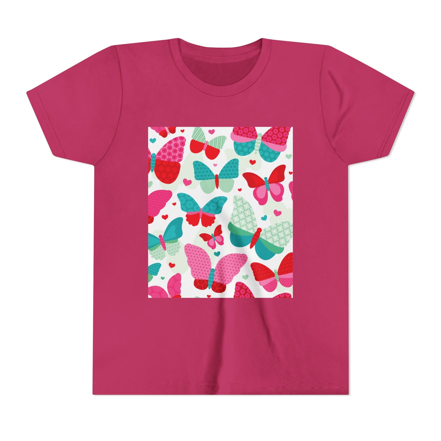 Colorful Butterfly Youth Short Sleeve Tee - Fun & Playful Design for Spring Celebrations