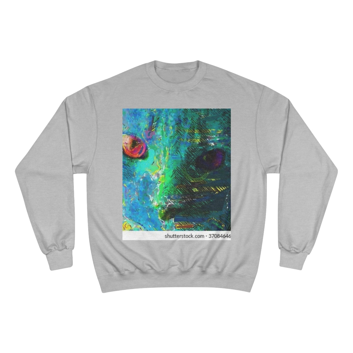 Vibrant Artistic Champion Sweatshirt with Eye Design
